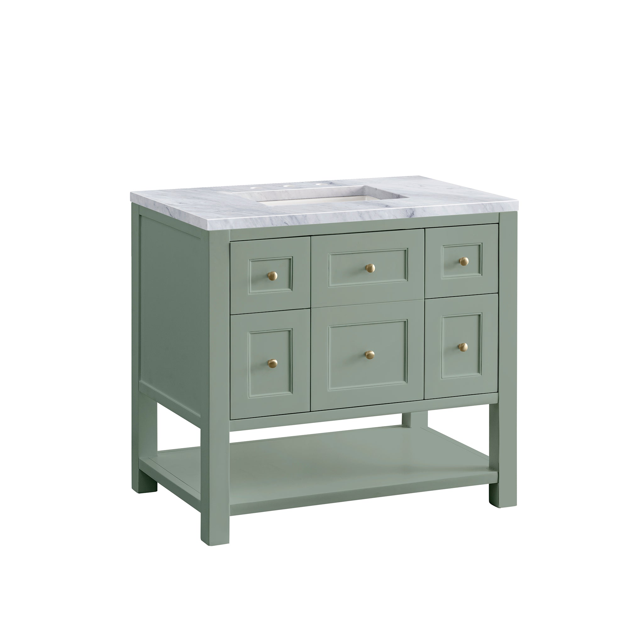 James Martin Breckenridge 36" Single Vanity in Smokey Celadon with 3cm Countertop