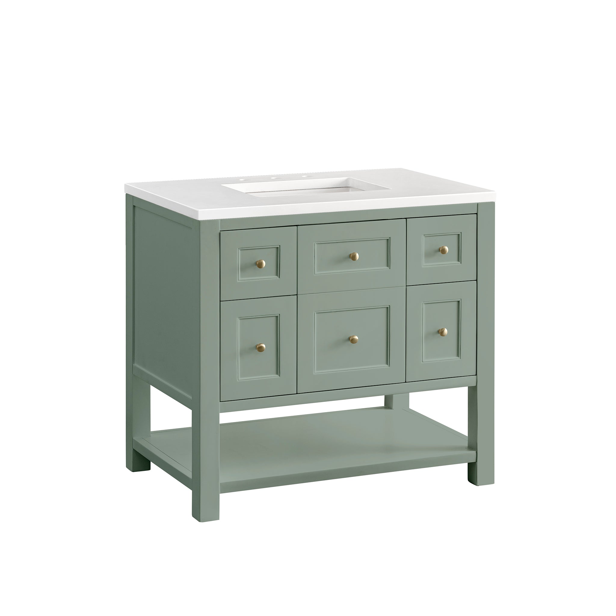 James Martin Breckenridge 36" Single Vanity in Smokey Celadon with 3cm Countertop