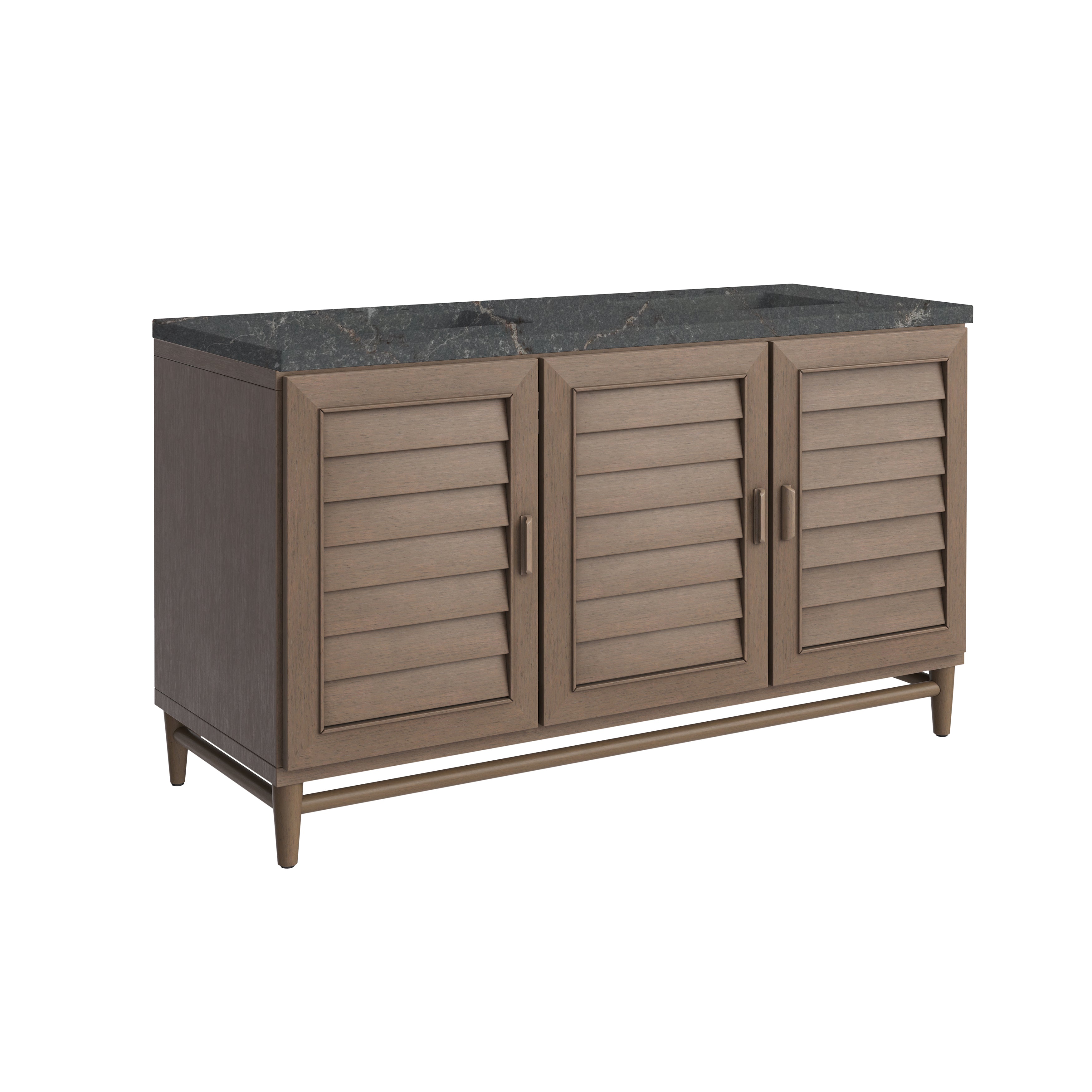 James Martin Portland 60" Double Vanity in Whitewashed Walnut with 3cm Countertop