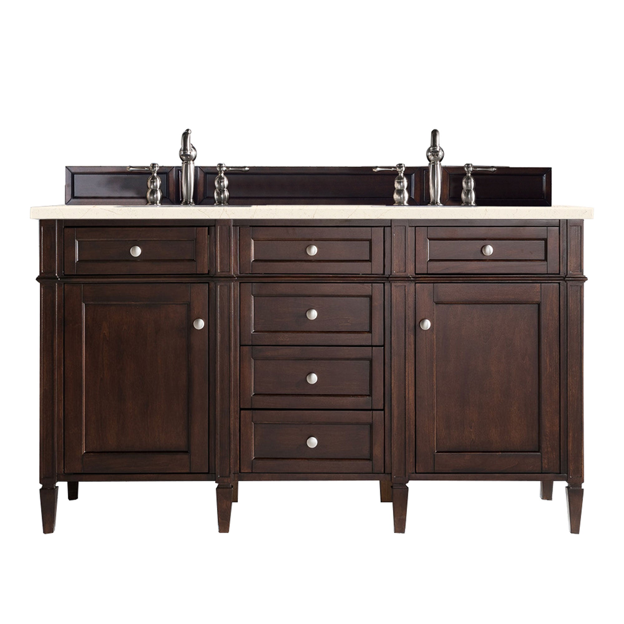 James Martin Brittany 60" Double Vanity in Burnished Mahogany with 3cm Countertop