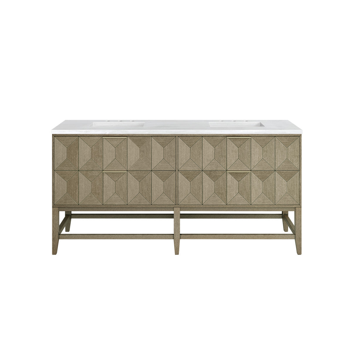 Emmeline 72" Double Vanity Cabinet, Pebble Oak