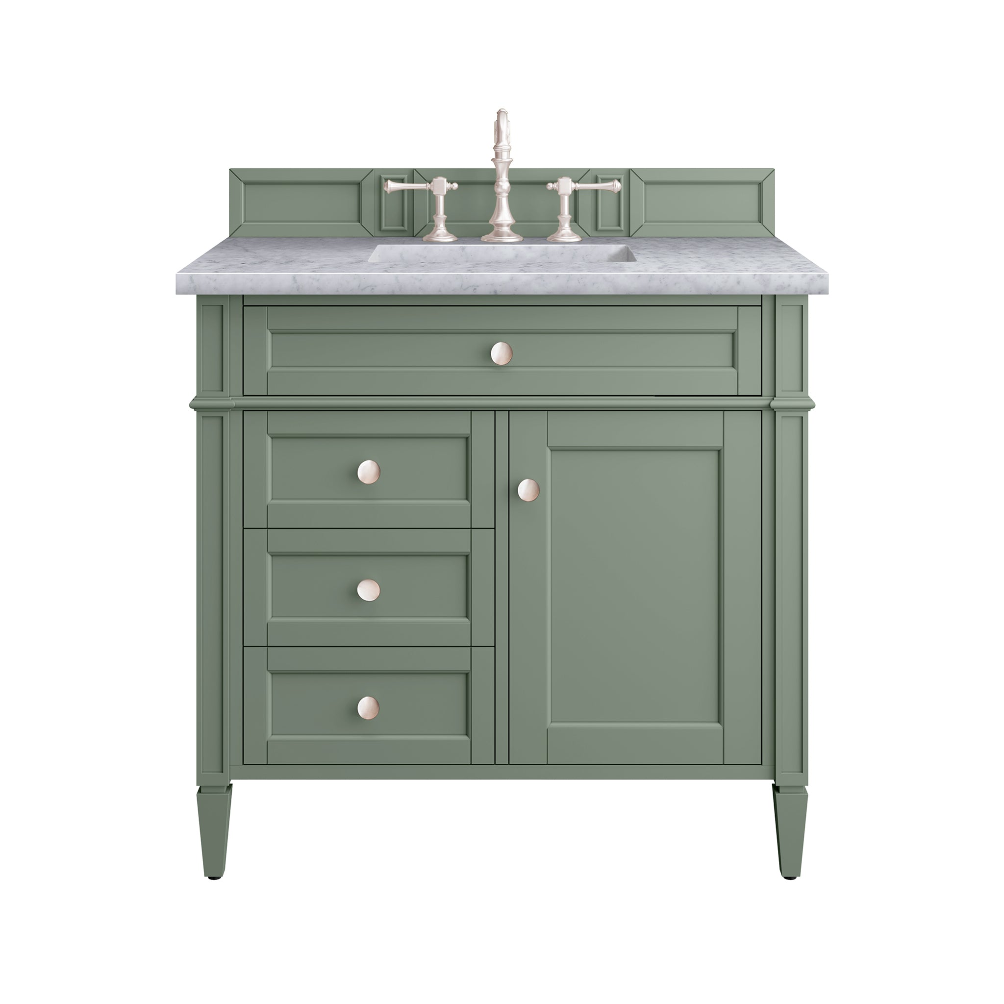 James Martin Brittany 36" Single Vanity in Smokey Celadon with 3cm Countertop