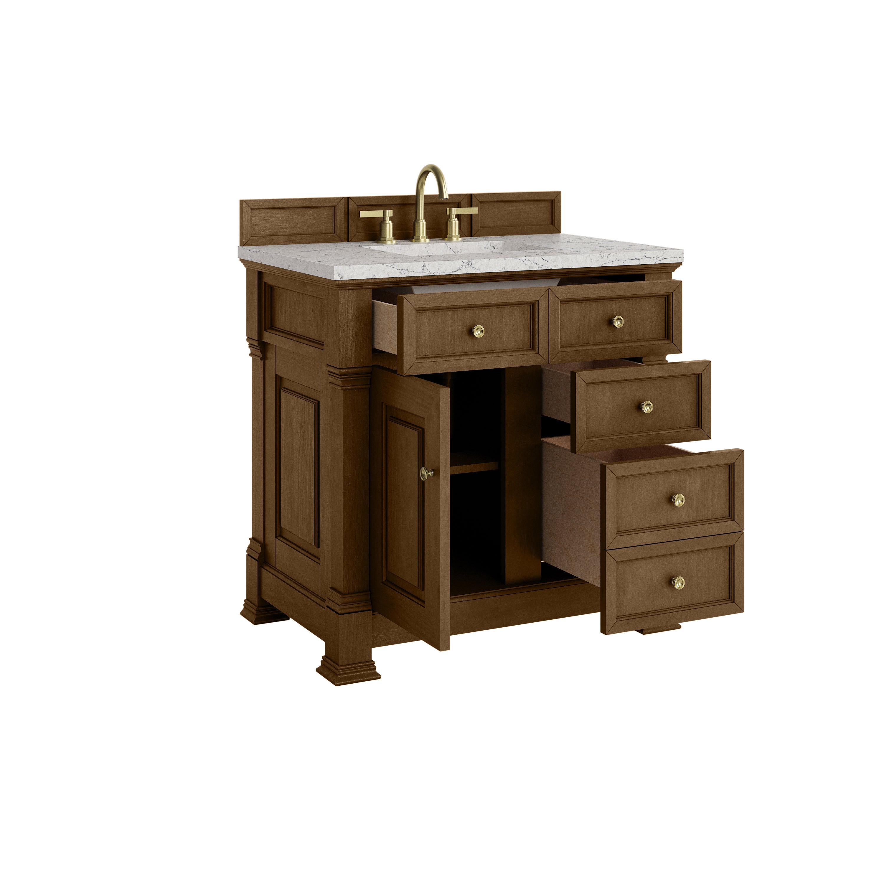 James Martin Brookfield 36" Single Vanity in Honey Oak with 3cm Countertop