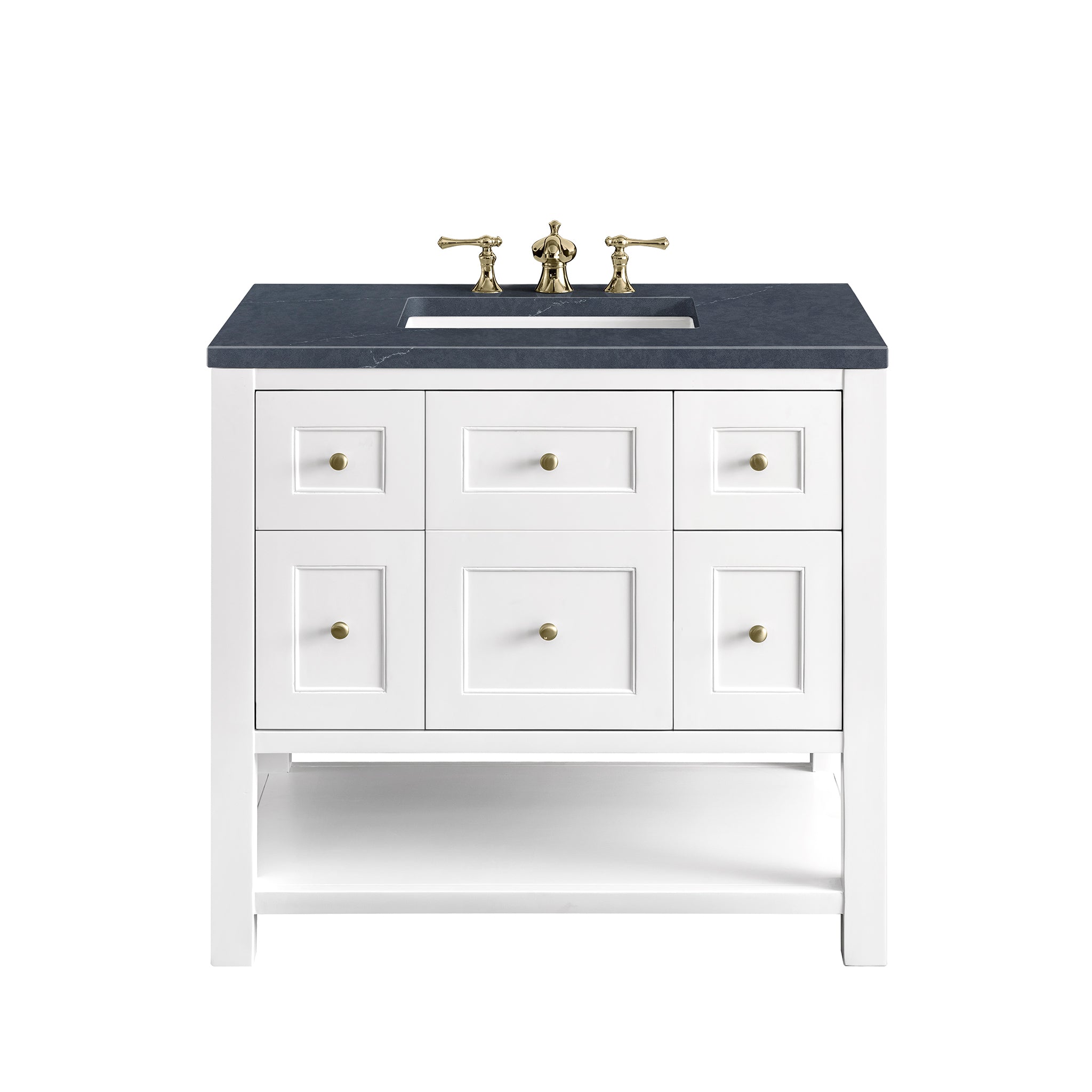 James Martin Breckenridge 36" Single Vanity in Bright White with 3cm Countertop