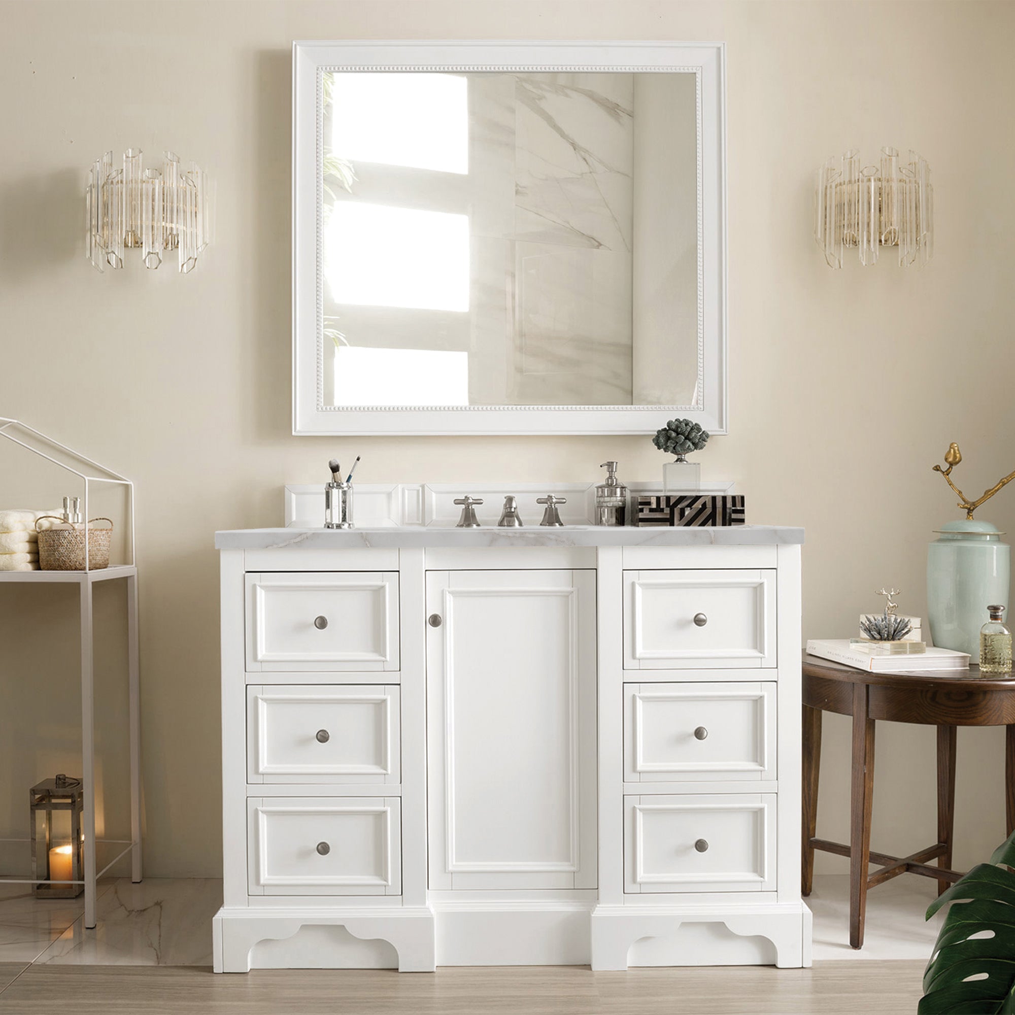 James Martin De Soto 48" Single Vanity in Bright White with 3cm Countertop