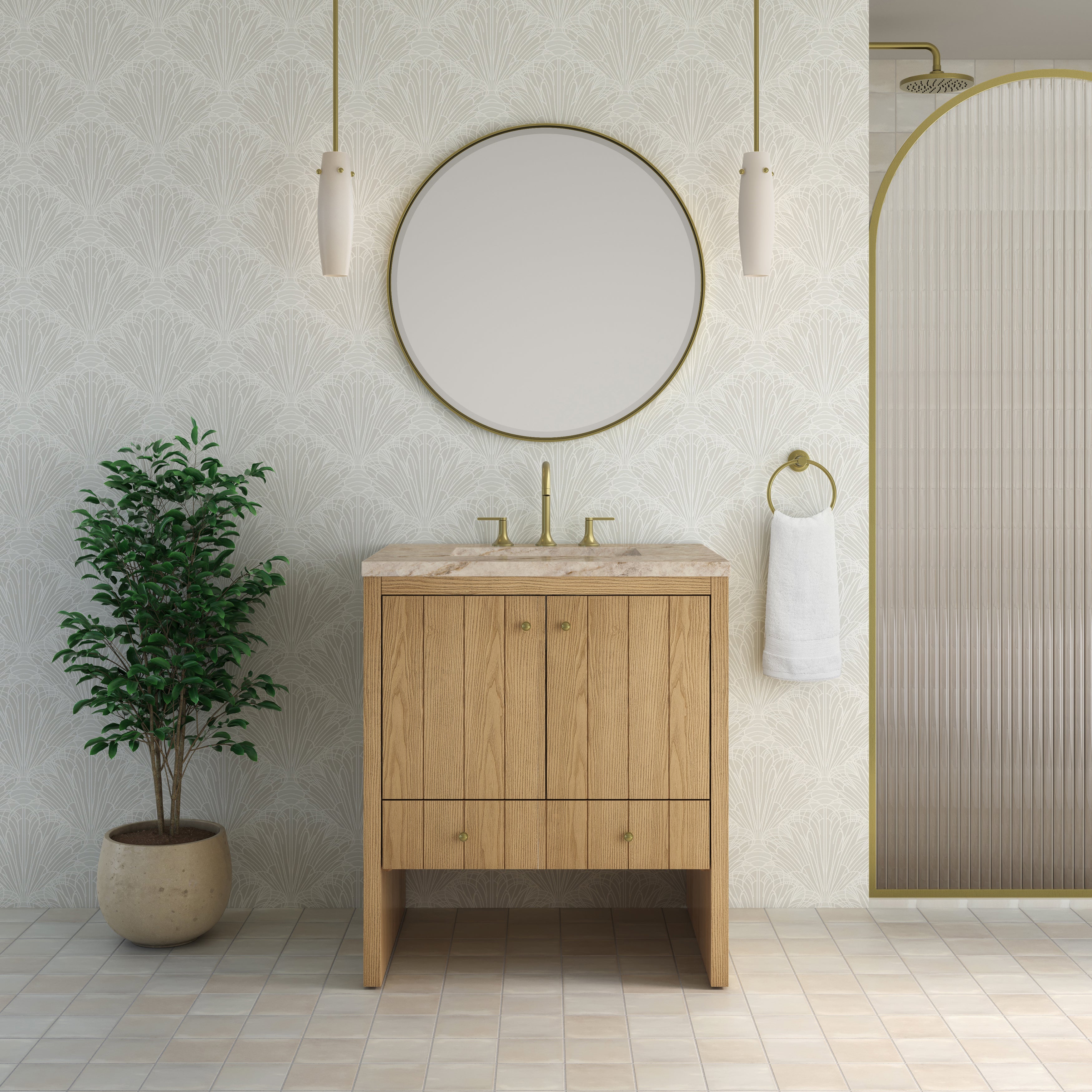 James Martin Hudson 30" Single Vanity in Light Natural Oak with 3cm Countertop