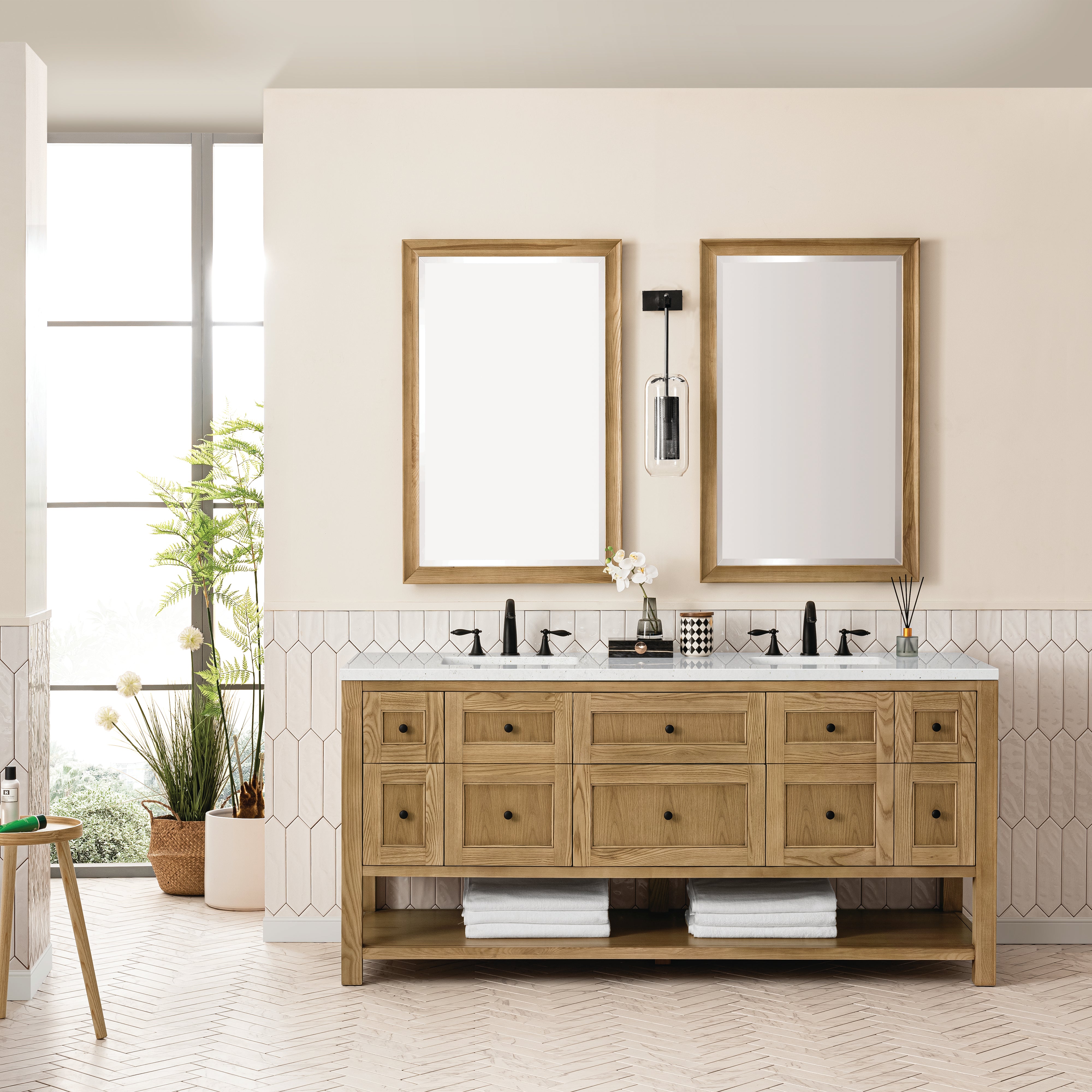 James Martin Breckenridge 72" Double Vanity in Light Natural Oak with 3cm Countertop