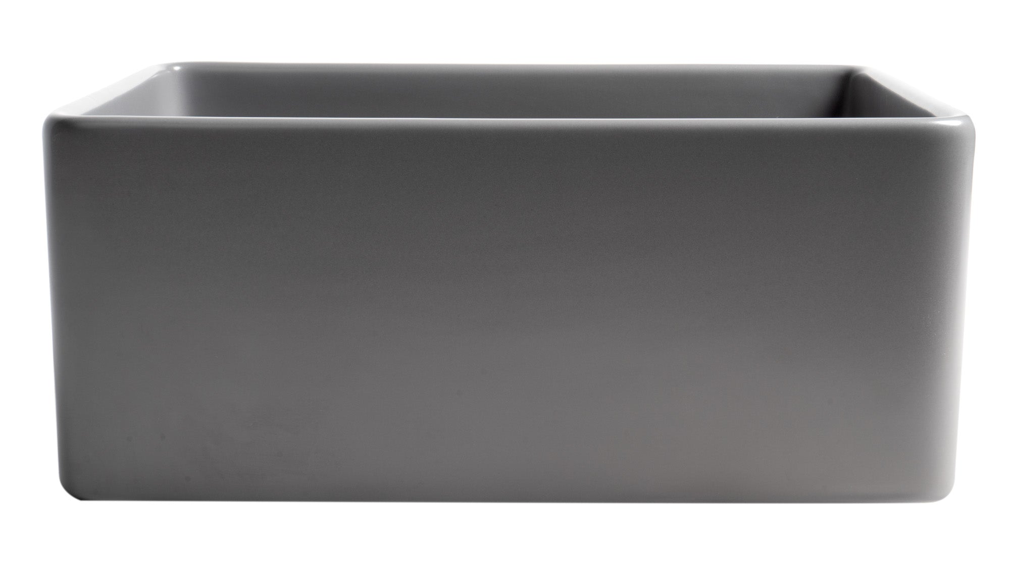 ALFI brand ABF2418 Smooth Apron 24" x 18" Single Bowl Fireclay Farm Sink