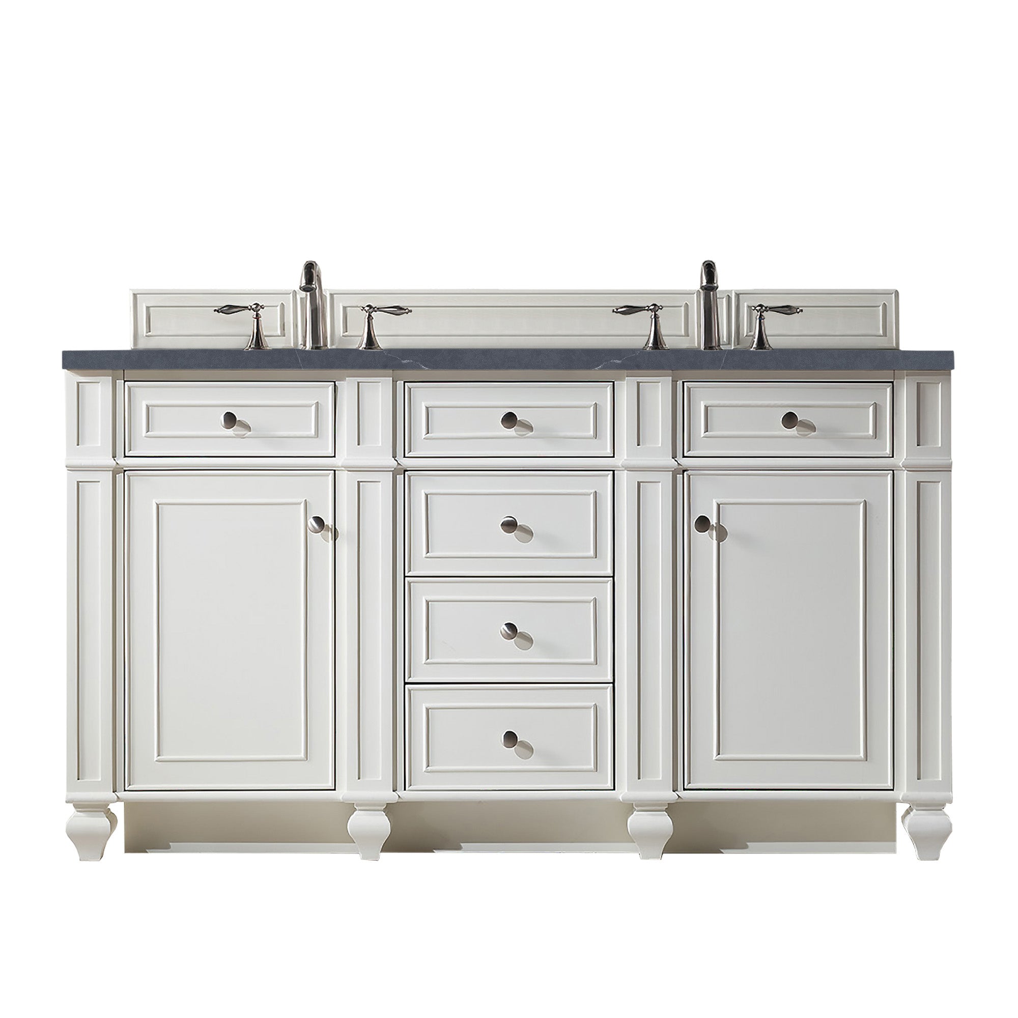 James Martin Bristol 60" Double Vanity in Bright White with 3cm Countertop