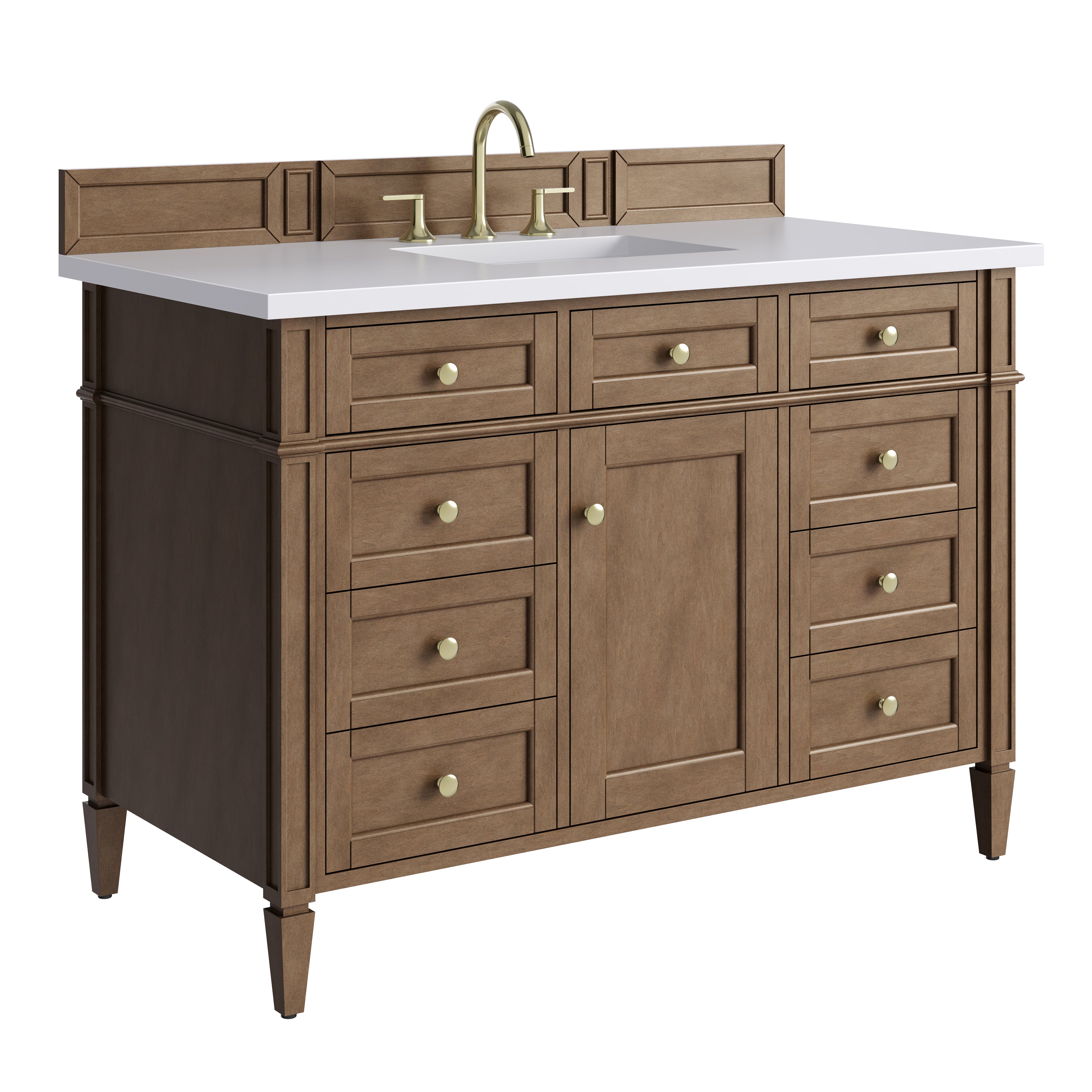 James Martin Brittany 48" Single Vanity in Pecan with 3cm Countertop