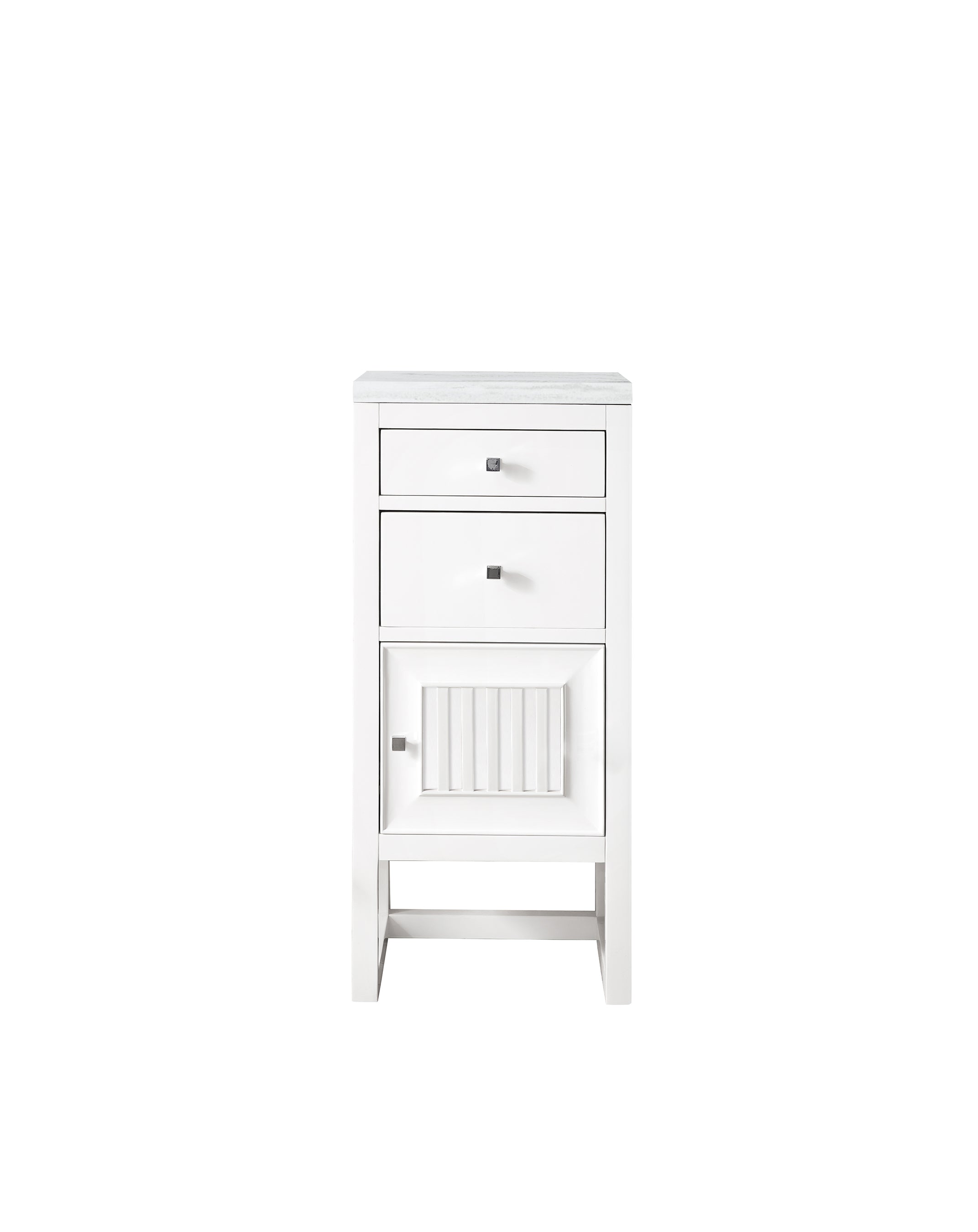 James Martin Athens 15" Base Cabinet with Drawers and Right Door in Glossy White with 3cm Countertop