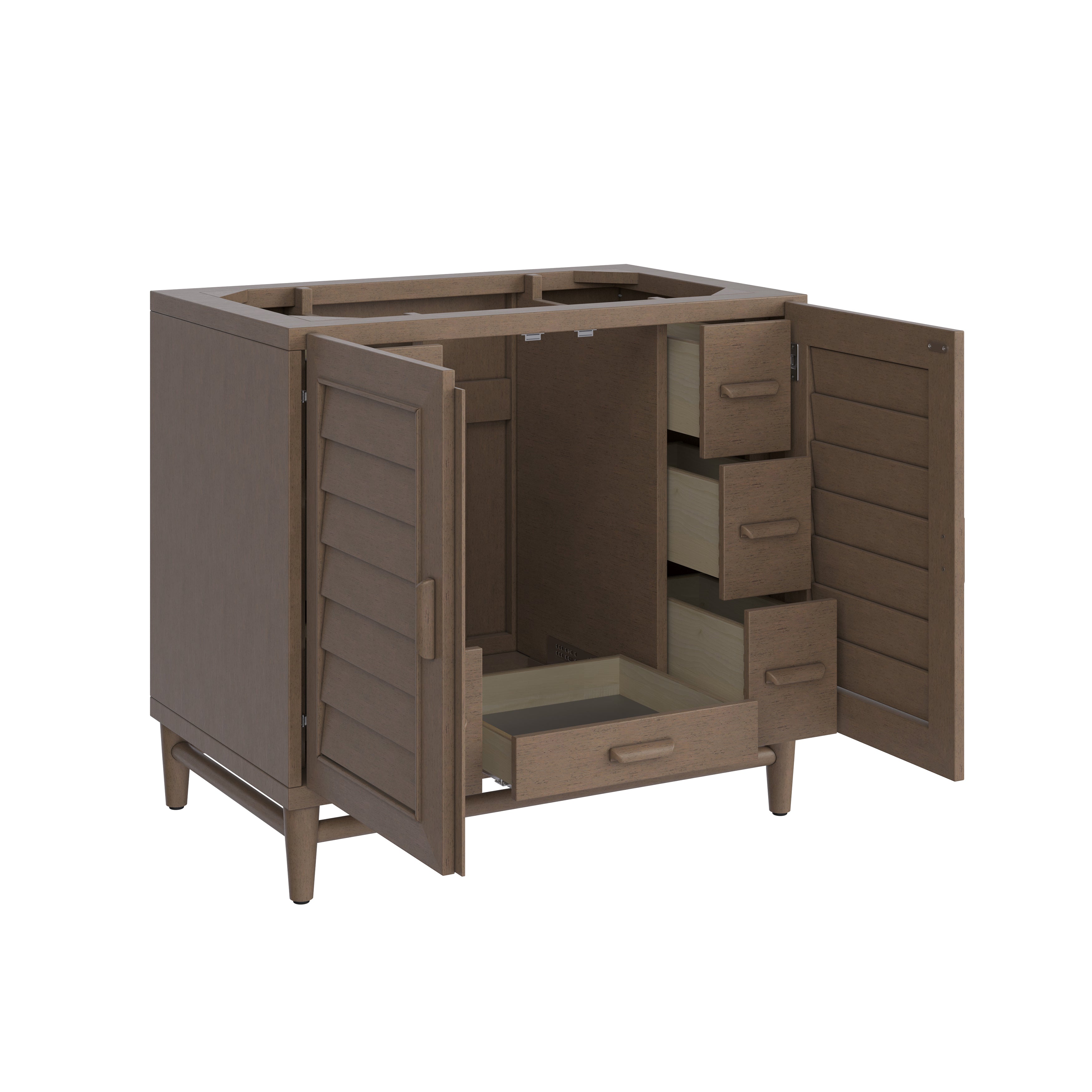 James Martin Portland 36" Single Vanity in Whitewashed Walnut with 3cm Countertop