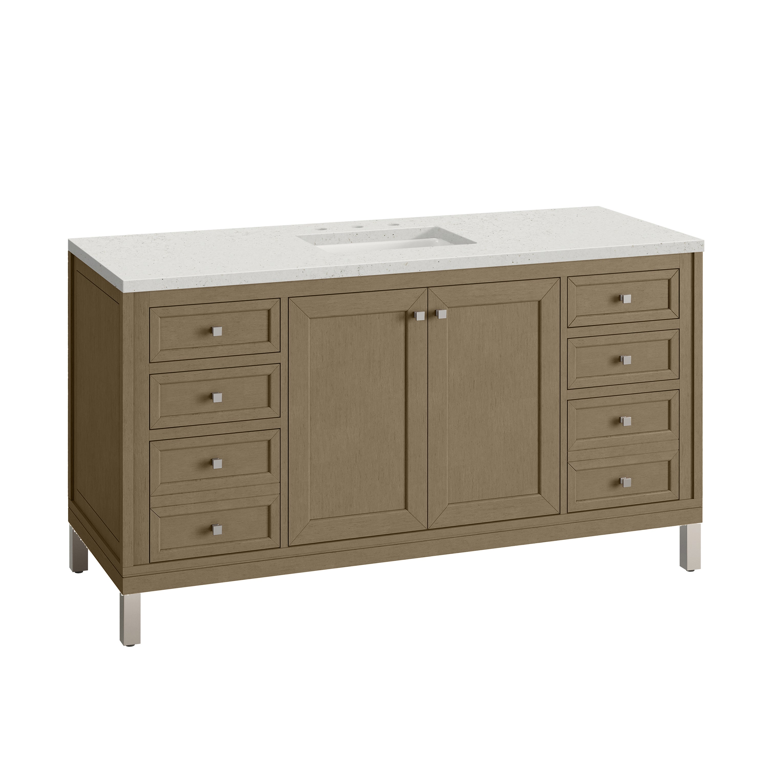 James Martin Chicago 60" Single Vanity in Walnut Whisper with 3cm Countertop