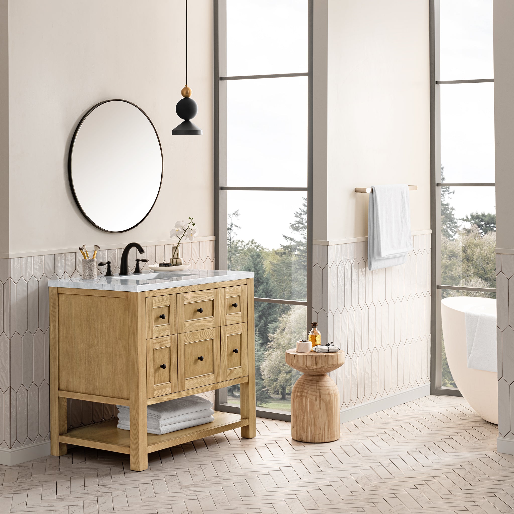 James Martin Breckenridge 36" Single Vanity in Light Natural Oak with 3cm Countertop