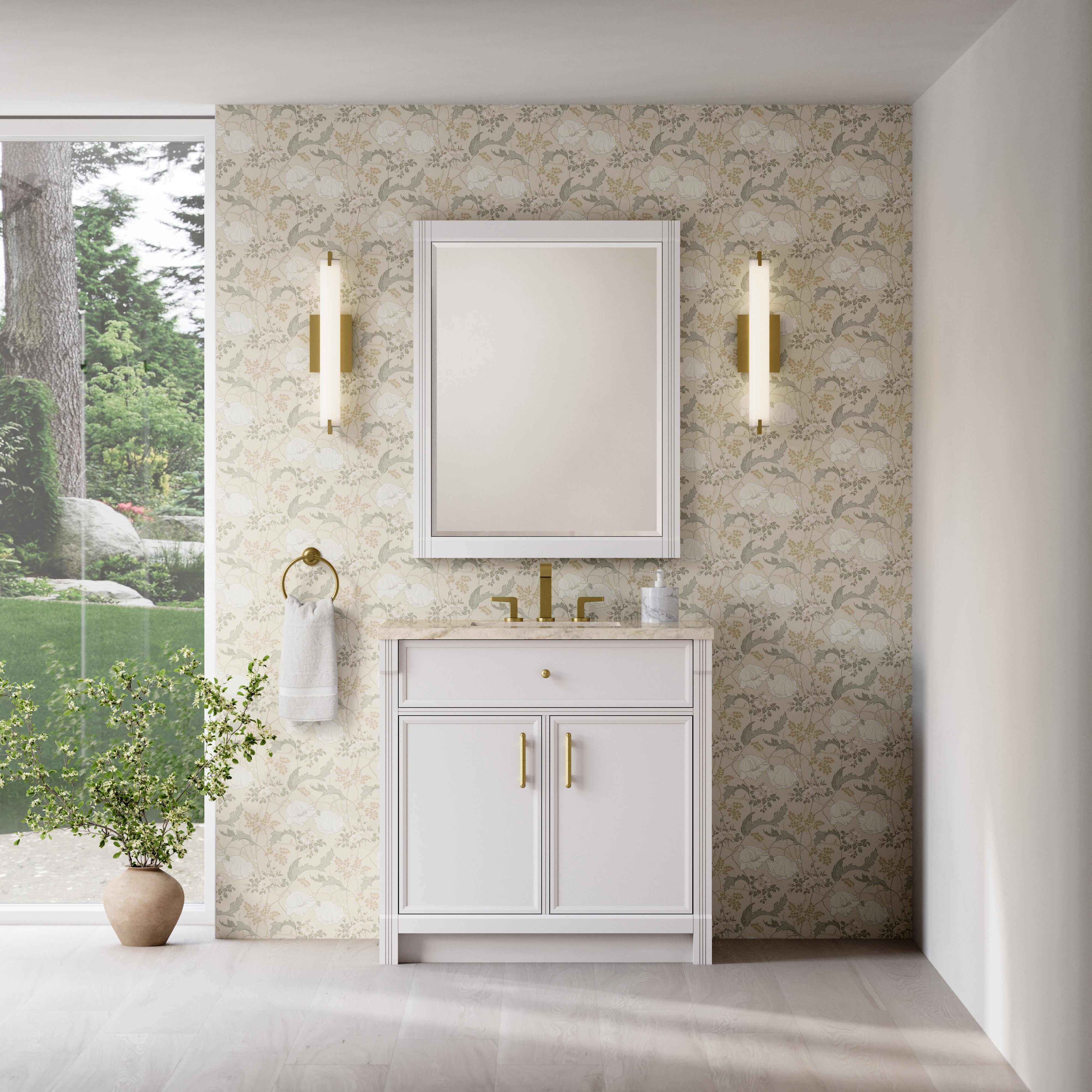 James Martin Bellshire 36" Single Vanity in Bright White with 3cm Countertop