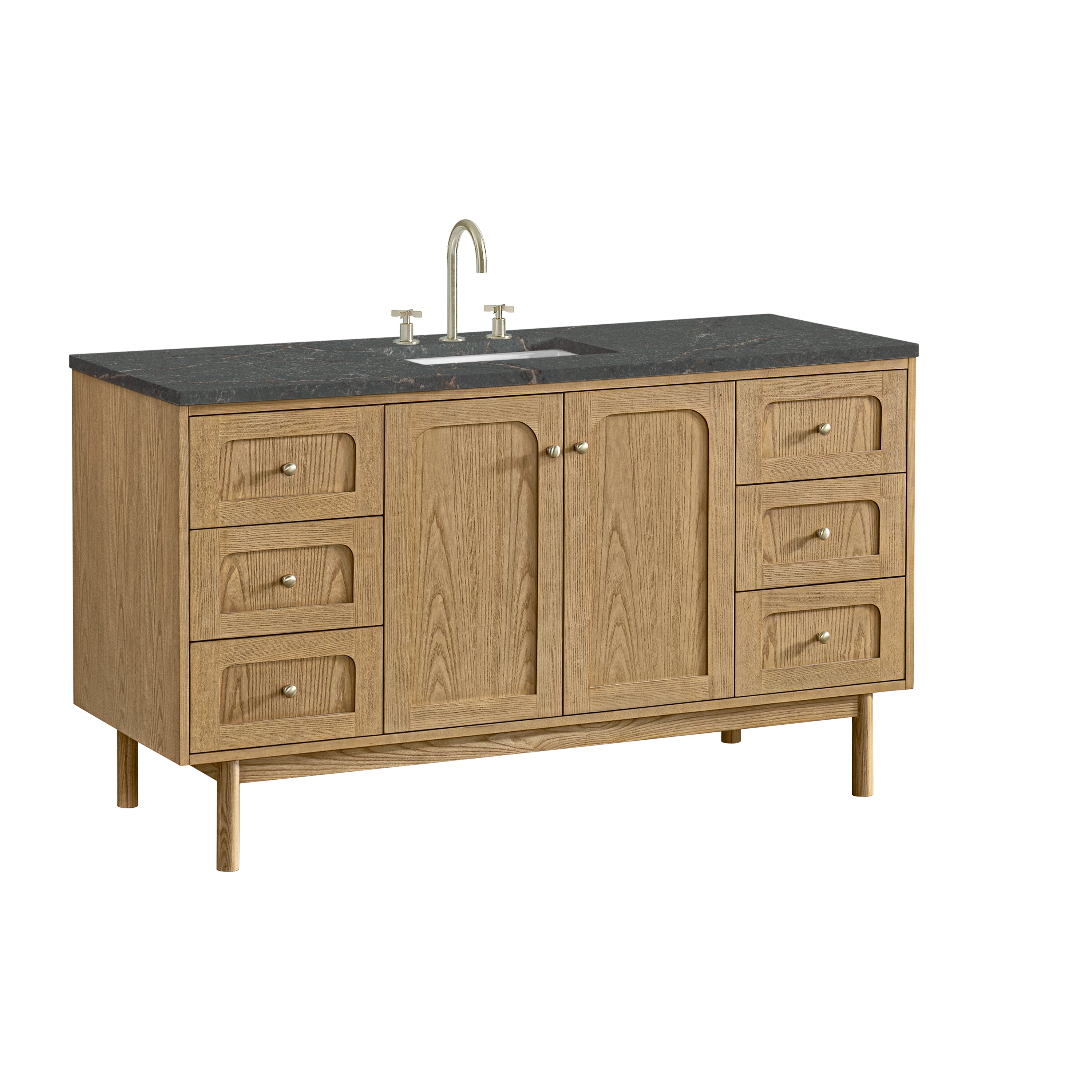 James Martin Laurent 60" Single Vanity in Light Natural Oak with 3cm Countertop