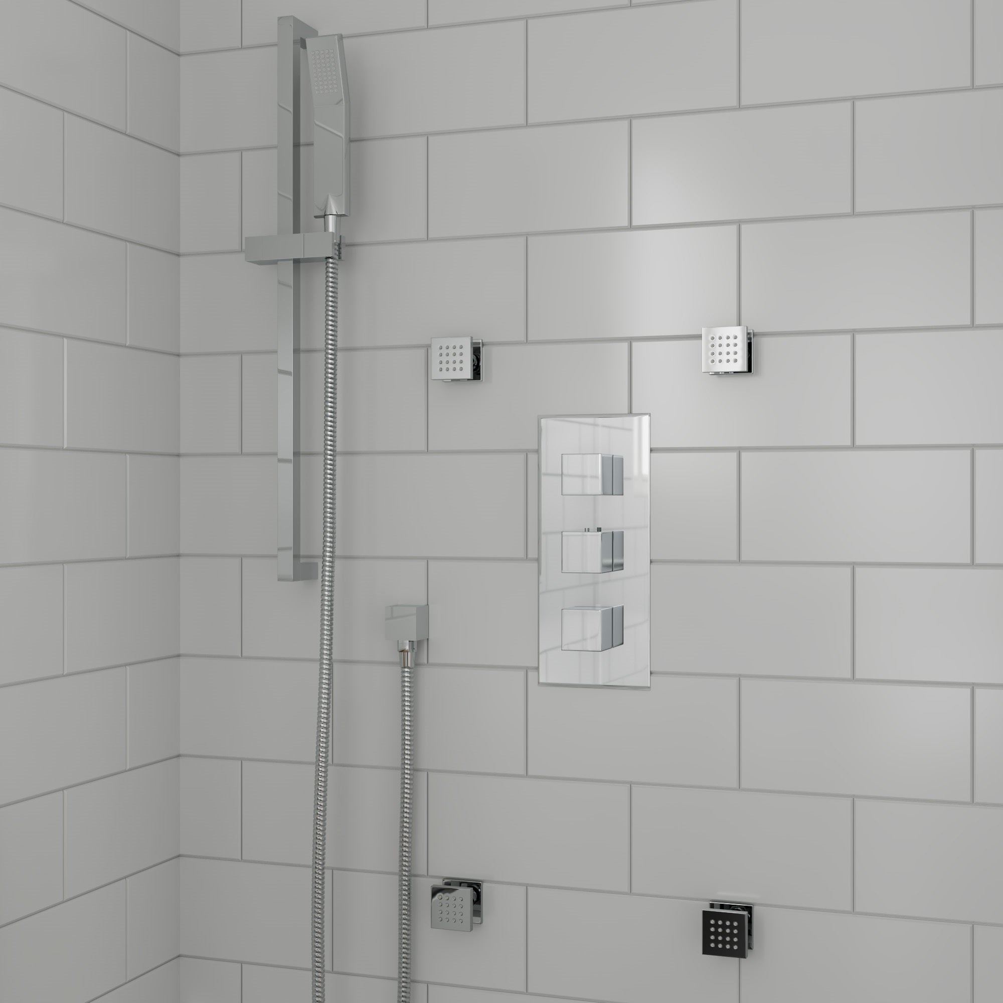 ALFI brand AB3820 2" Square Adjustable Shower Body Spray