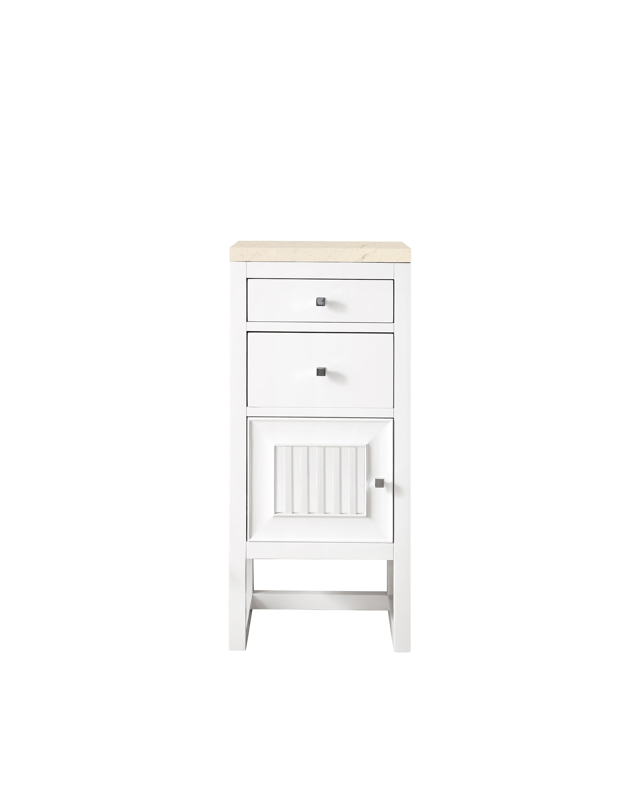 James Martin Athens 15" Base Cabinet with Drawers and Left Door in Glossy White with 3cm Countertop