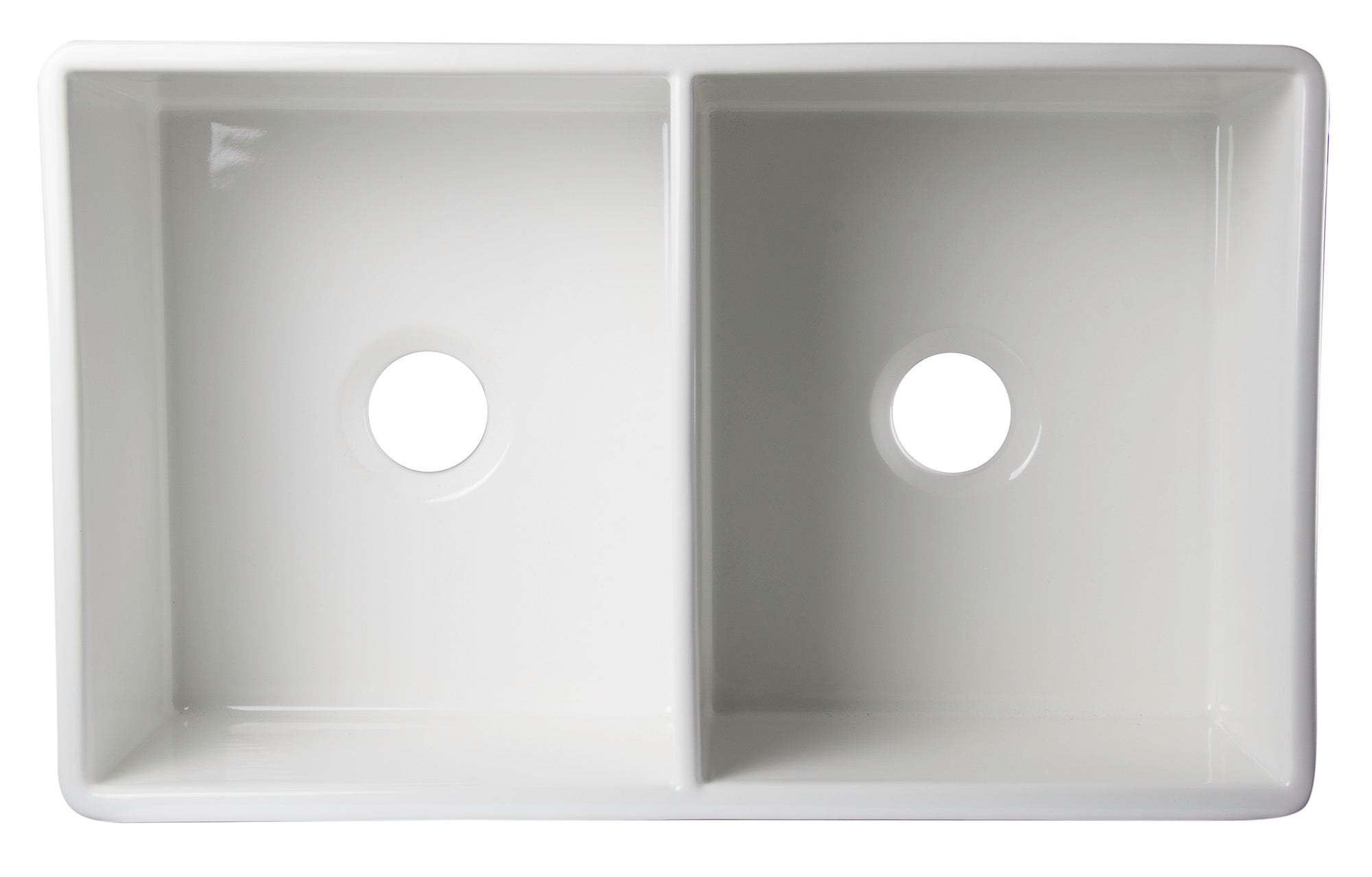 ALFI brand AB539 AB539-W White 32" Decorative Lip Apron Double Bowl Fireclay Farmhouse Kitchen Sink
