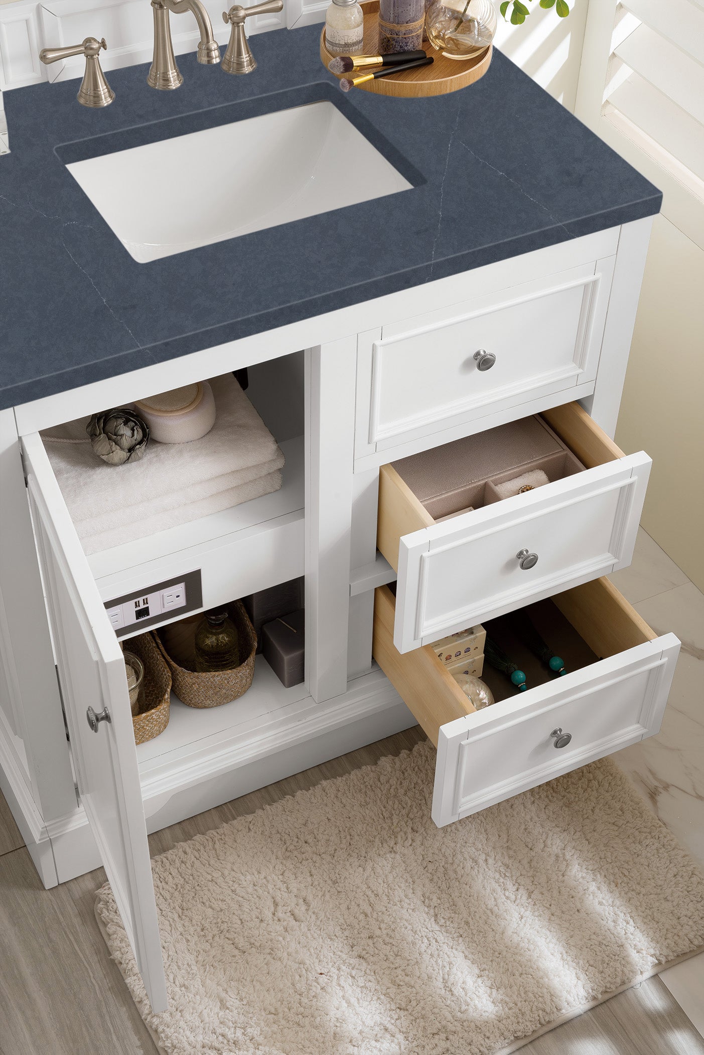 James Martin De Soto 36" Single Vanity in Bright White with 3cm Countertop