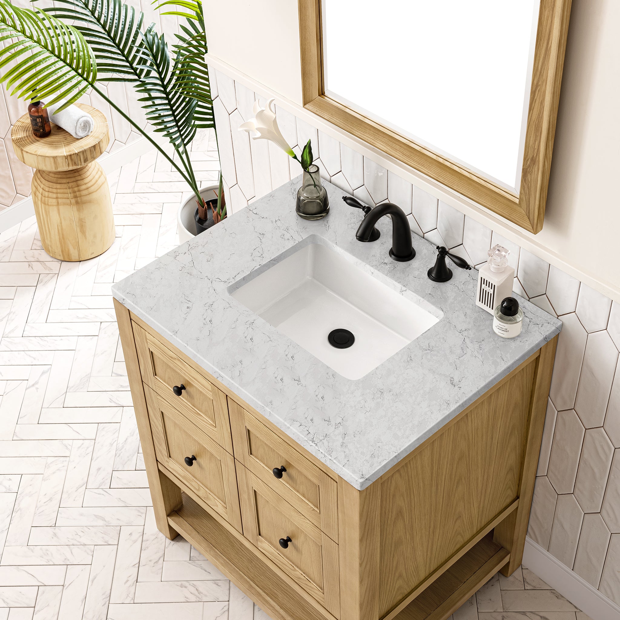 James Martin Breckenridge 30" Single Vanity in Light Natural Oak with 3cm Countertop