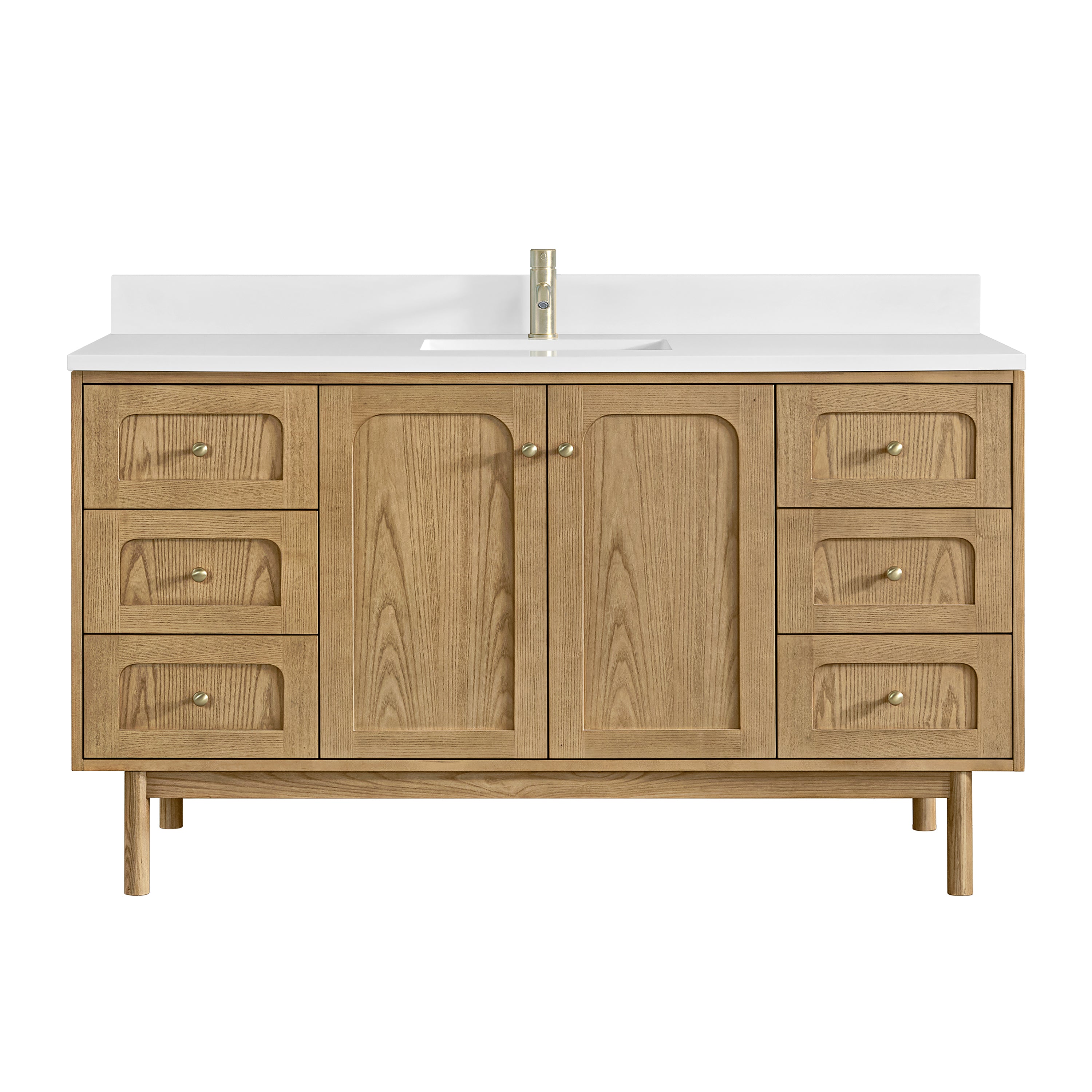 James Martin Laurent 60" Single Vanity in Light Natural Oak with 3cm Countertop