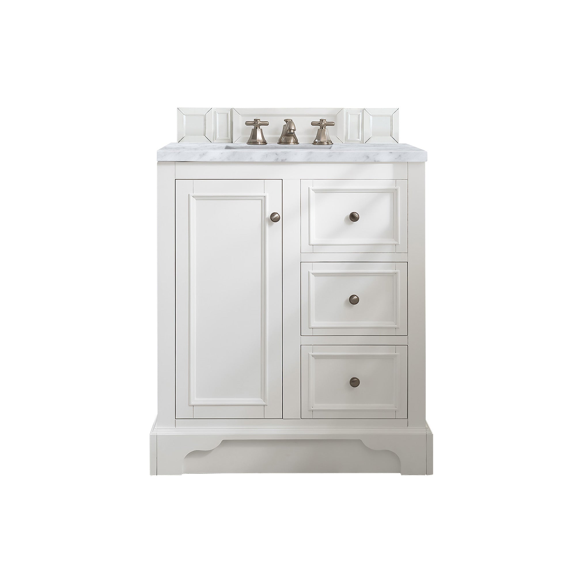 James Martin De Soto 30" Single Vanity in Bright White with 3cm Countertop