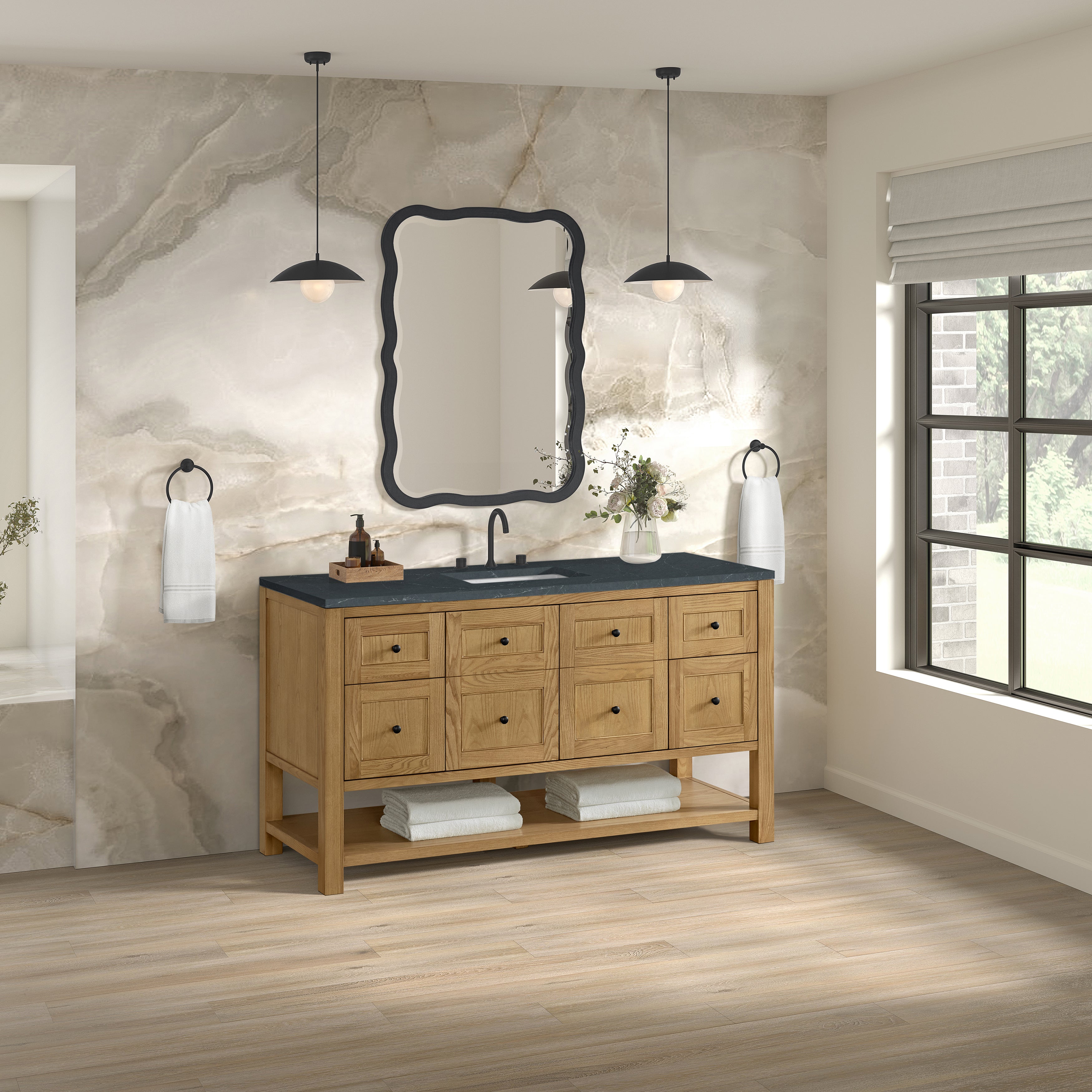 James Martin Breckenridge 60" Single Vanity in Light Natural Oak with 3cm Countertop