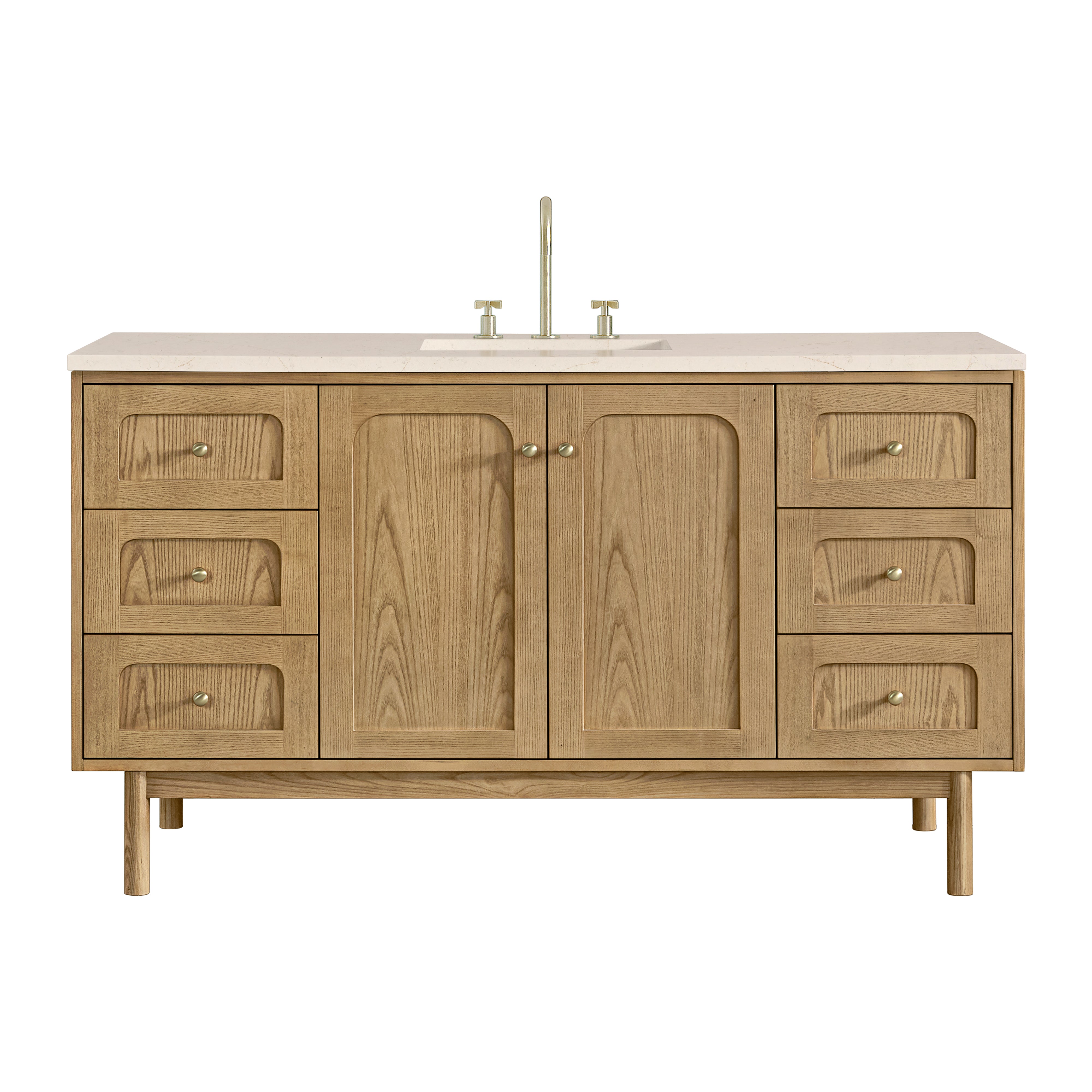 James Martin Laurent 60" Single Vanity in Light Natural Oak with 3cm Countertop
