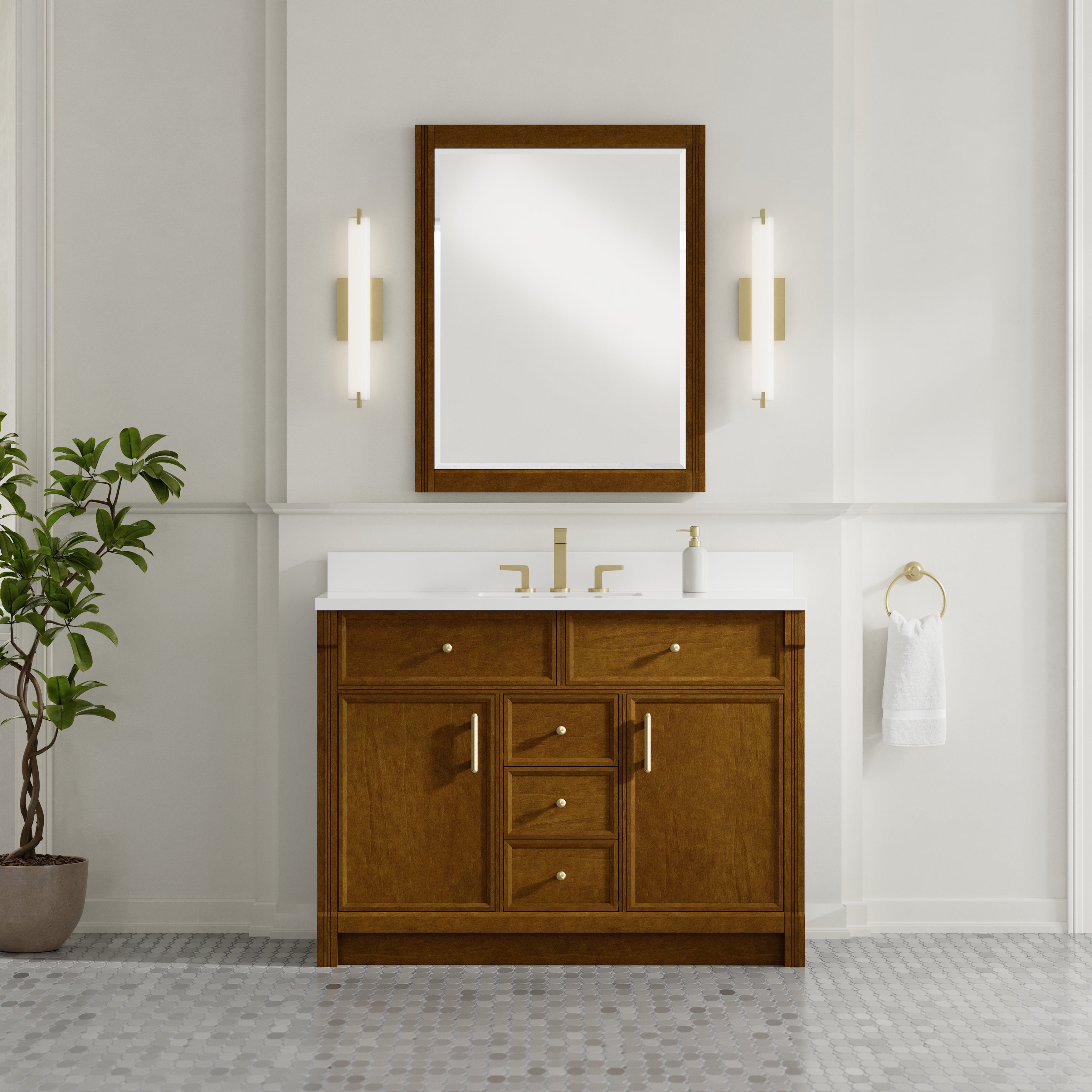 James Martin Bellshire 48" Single Vanity in Honey Oak with 3cm Countertop