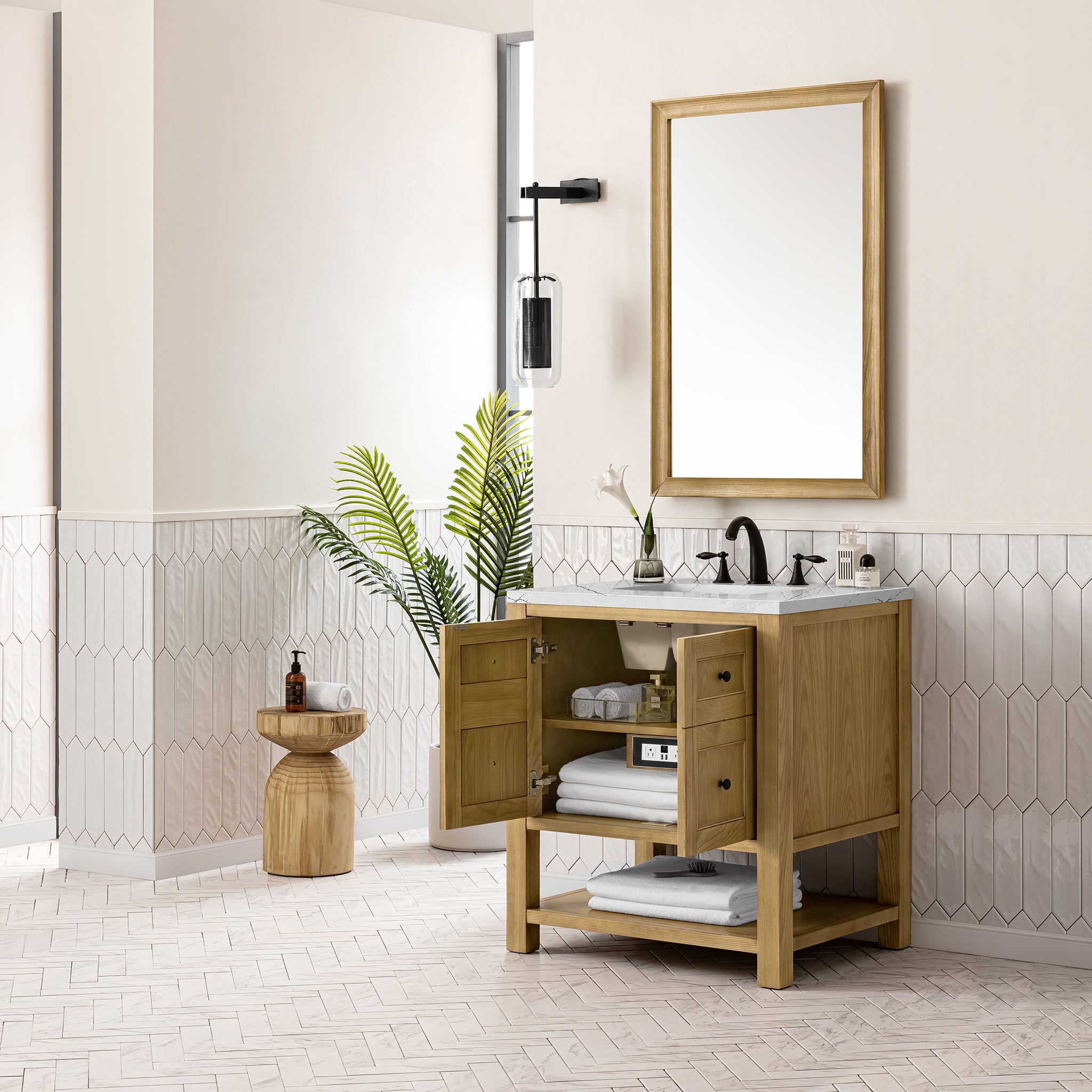 James Martin Breckenridge 30" Single Vanity in Light Natural Oak with 3cm Countertop