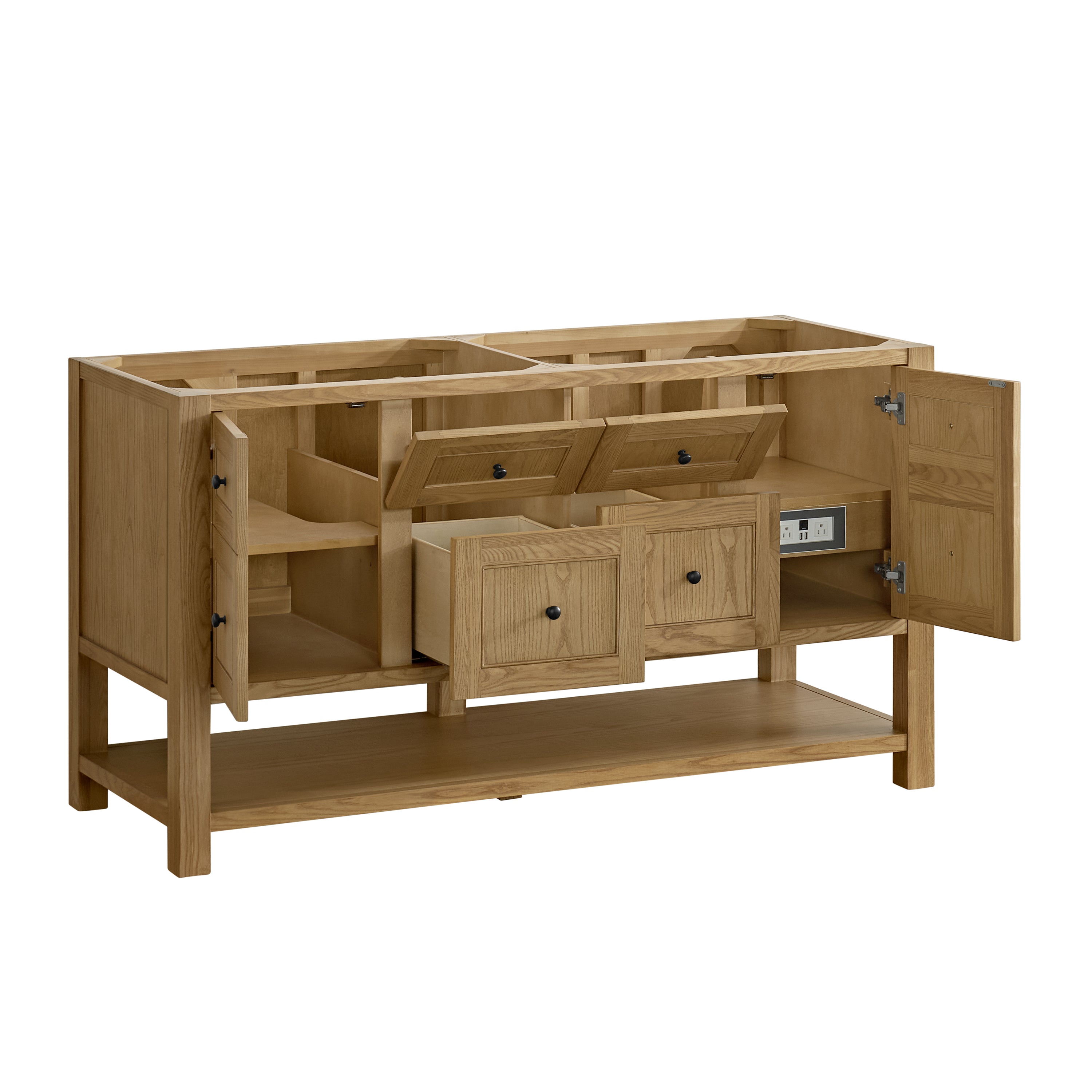 James Martin Breckenridge 60" Double Vanity in Light Natural Oak with 3cm Countertop
