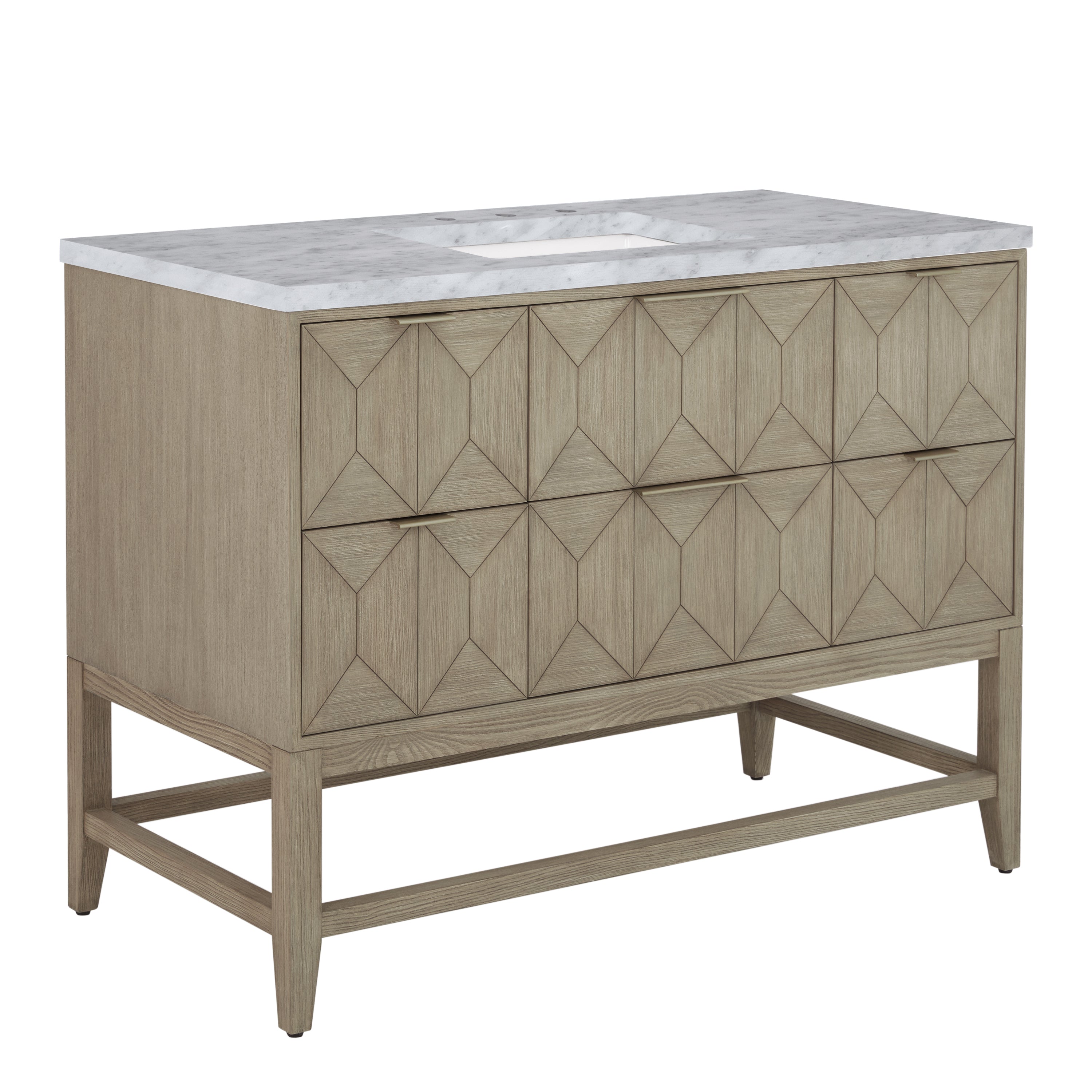 James Martin Emmeline 48" Single Vanity in Pebble Oak with 3cm Countertop