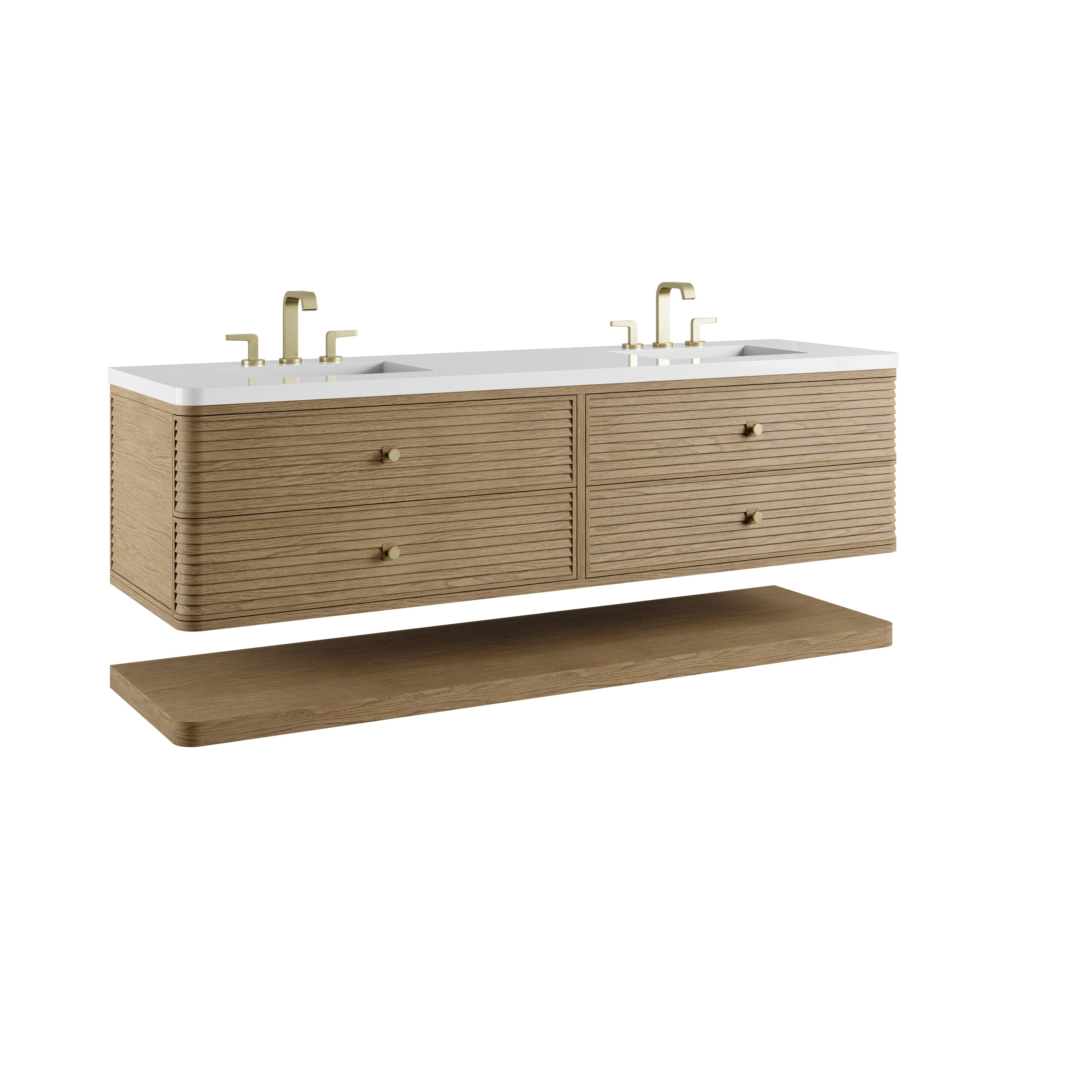 James Martin Allamari 72" Double Vanity in Dune Mist with 3cm Countertop