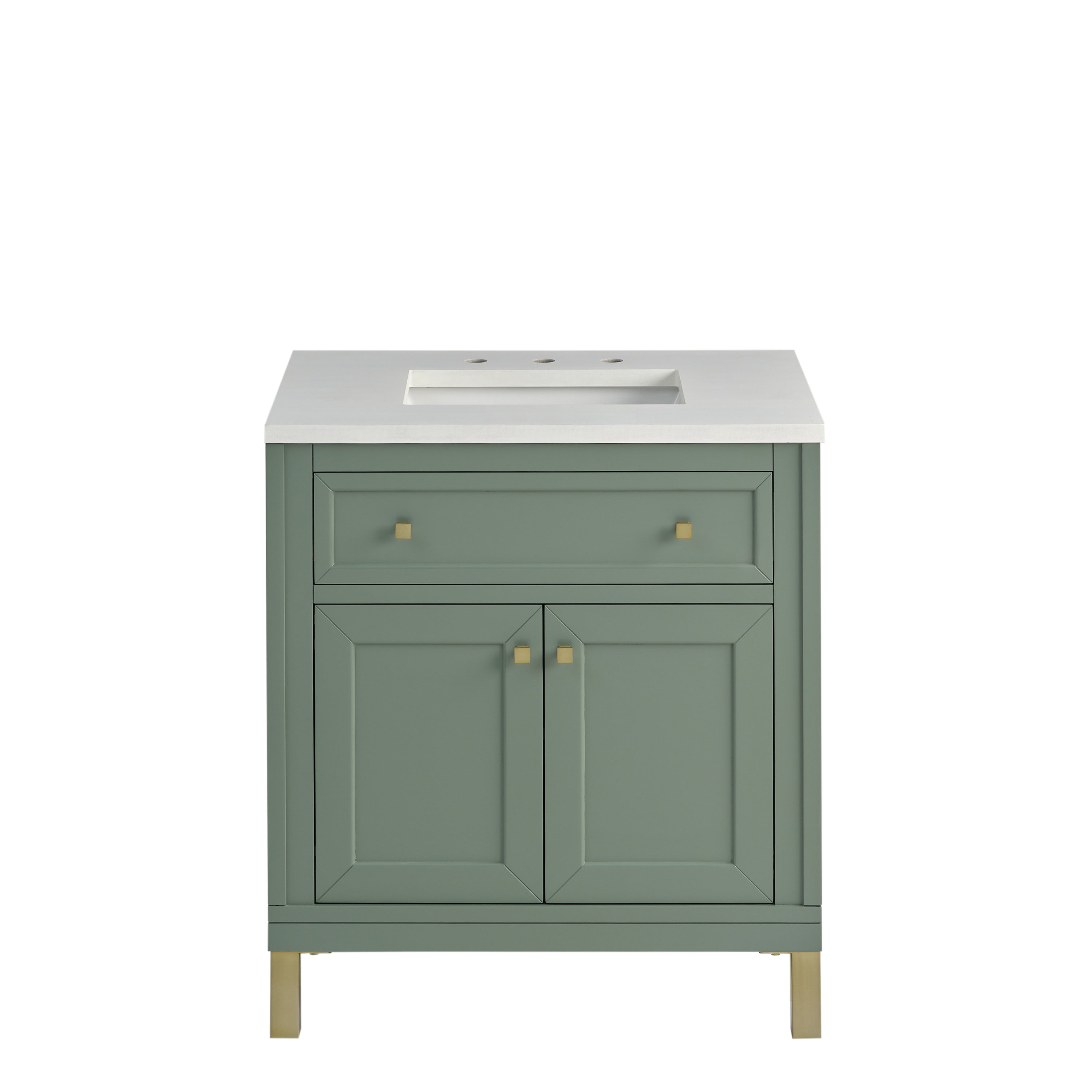 James Martin Chicago 30" Single Vanity in Smokey Celadon with 3cm Countertop