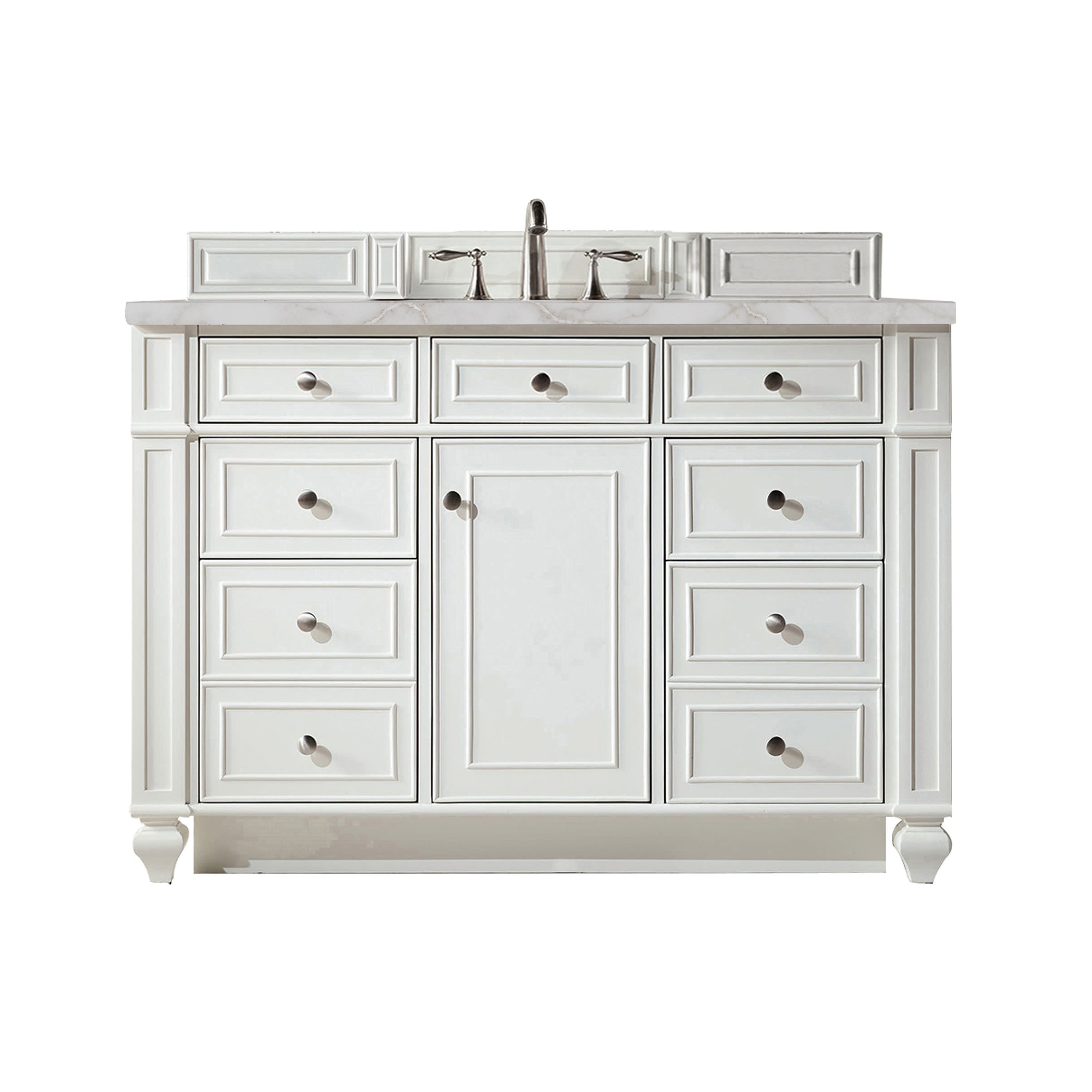 James Martin Bristol 48" Single Vanity in Bright White with 3cm Countertop