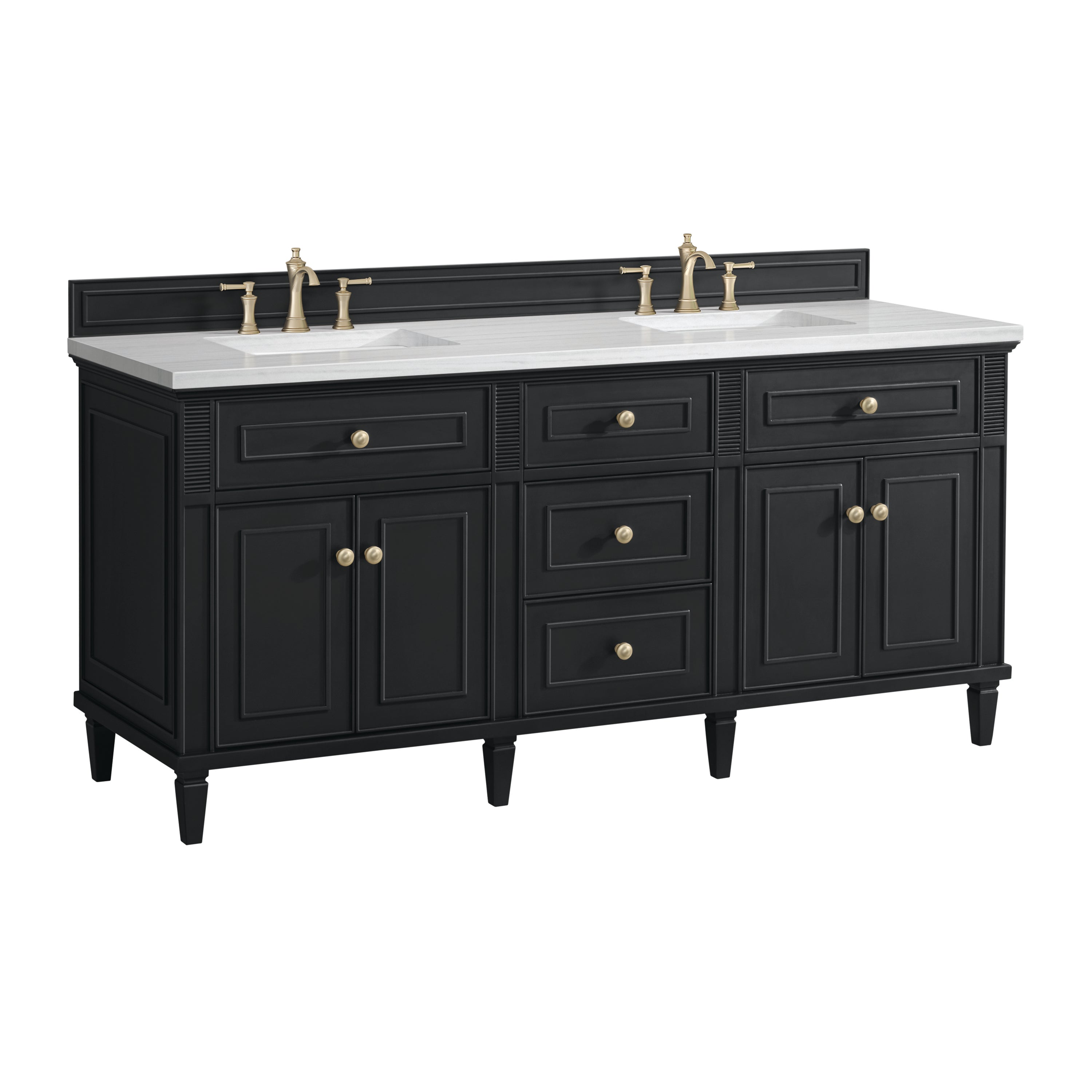 James Martin Lorelai 72" Double Vanity in Black Onyx with 3cm Countertop