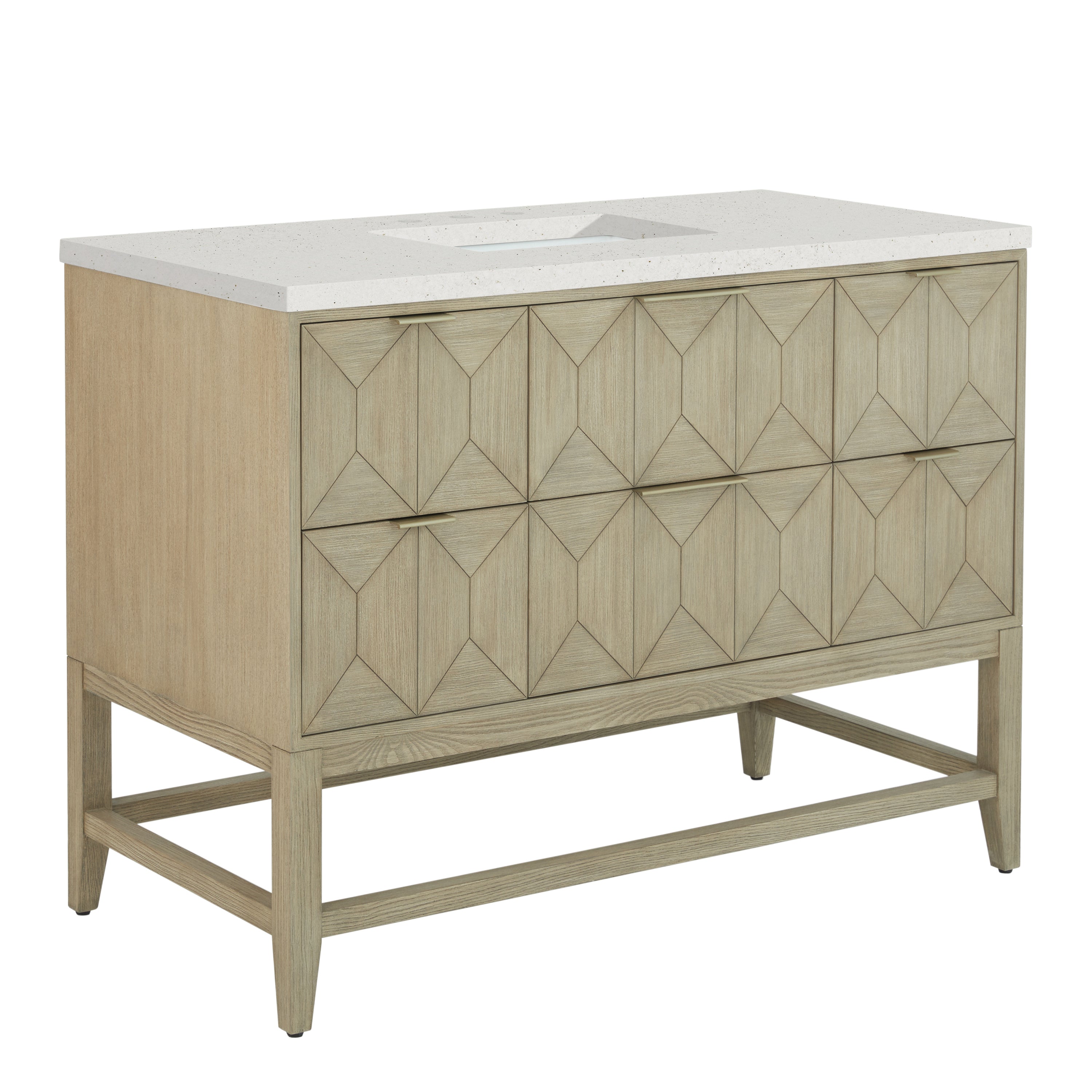 James Martin Emmeline 48" Single Vanity in Pebble Oak with 3cm Countertop