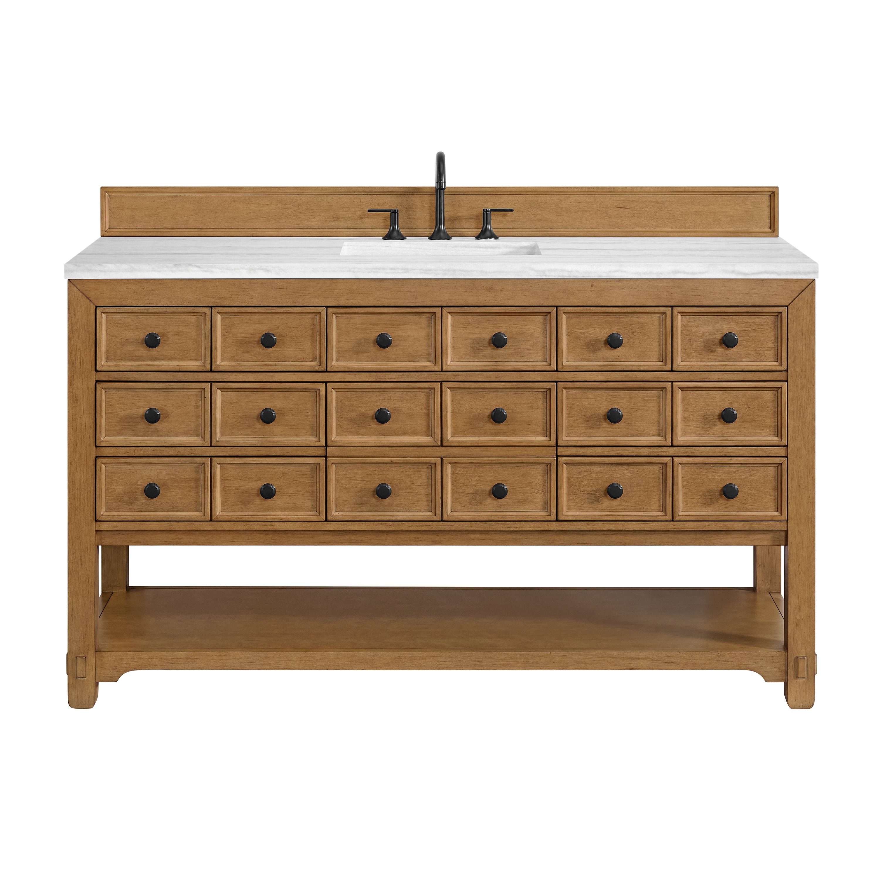 James Martin Malibu 60" Single Vanity in Amber Birch with 3cm Countertop