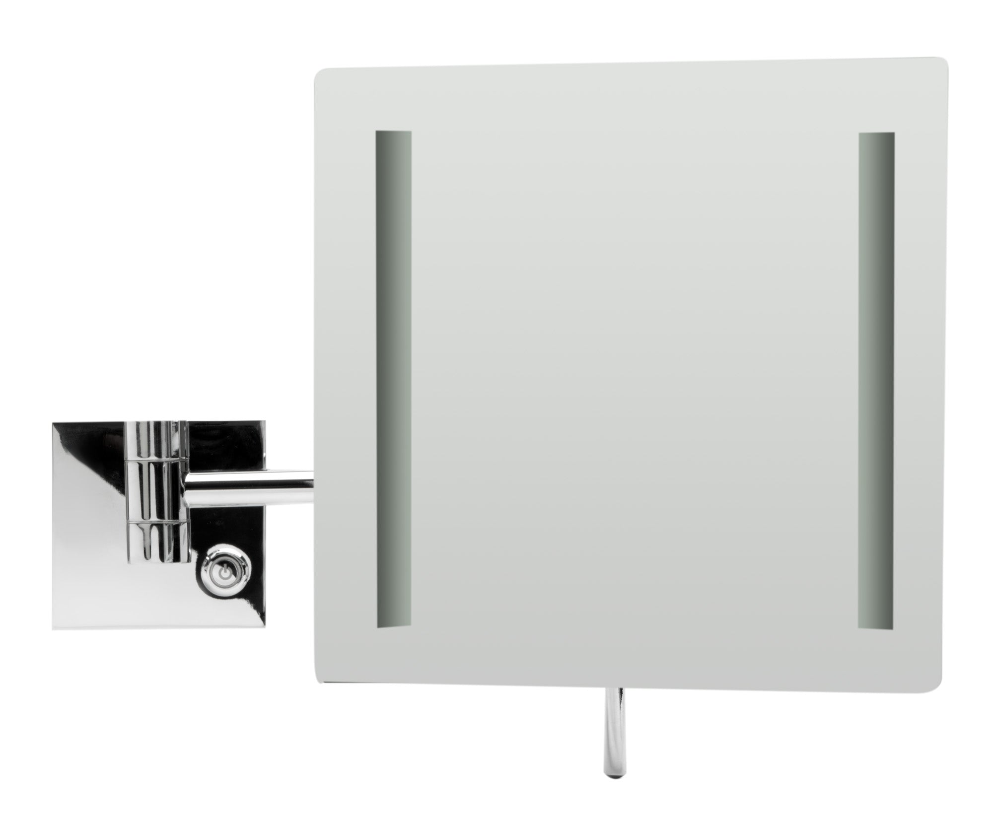 ALFI brand ABM8WLED Wall Mount Square 8" 5x Magnifying Cosmetic Mirror with Light