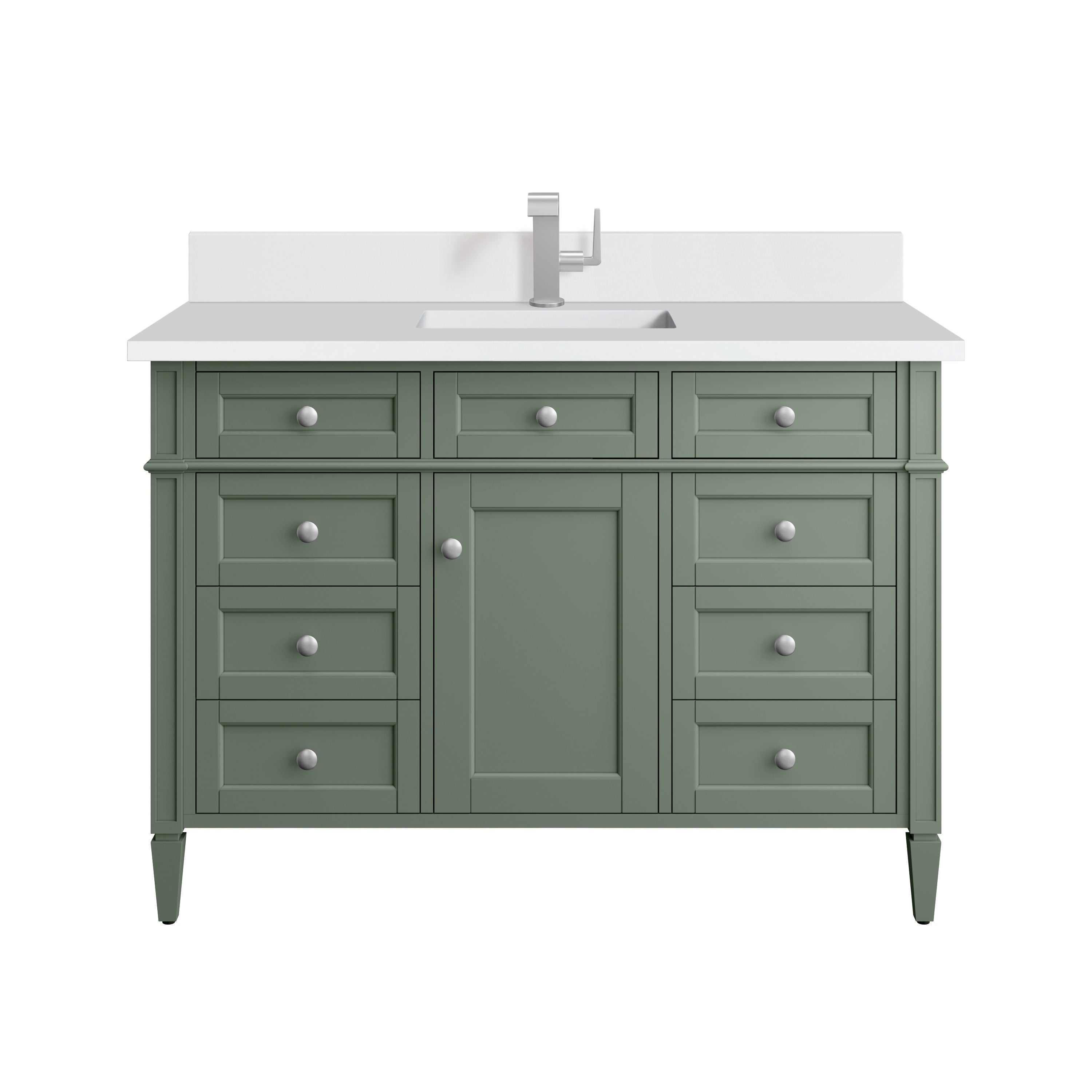 James Martin Brittany 48" Single Vanity in Smokey Celadon with 3cm Countertop