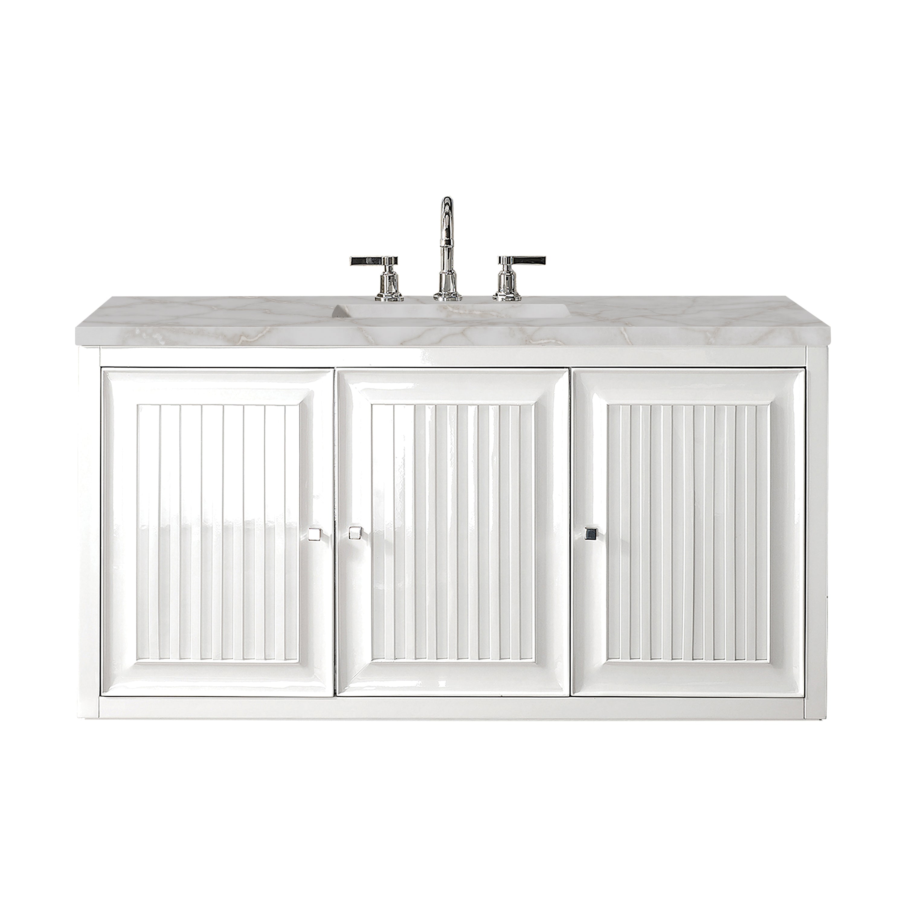 James Martin Athens 48" Single Vanity in Glossy White with 3cm Countertop