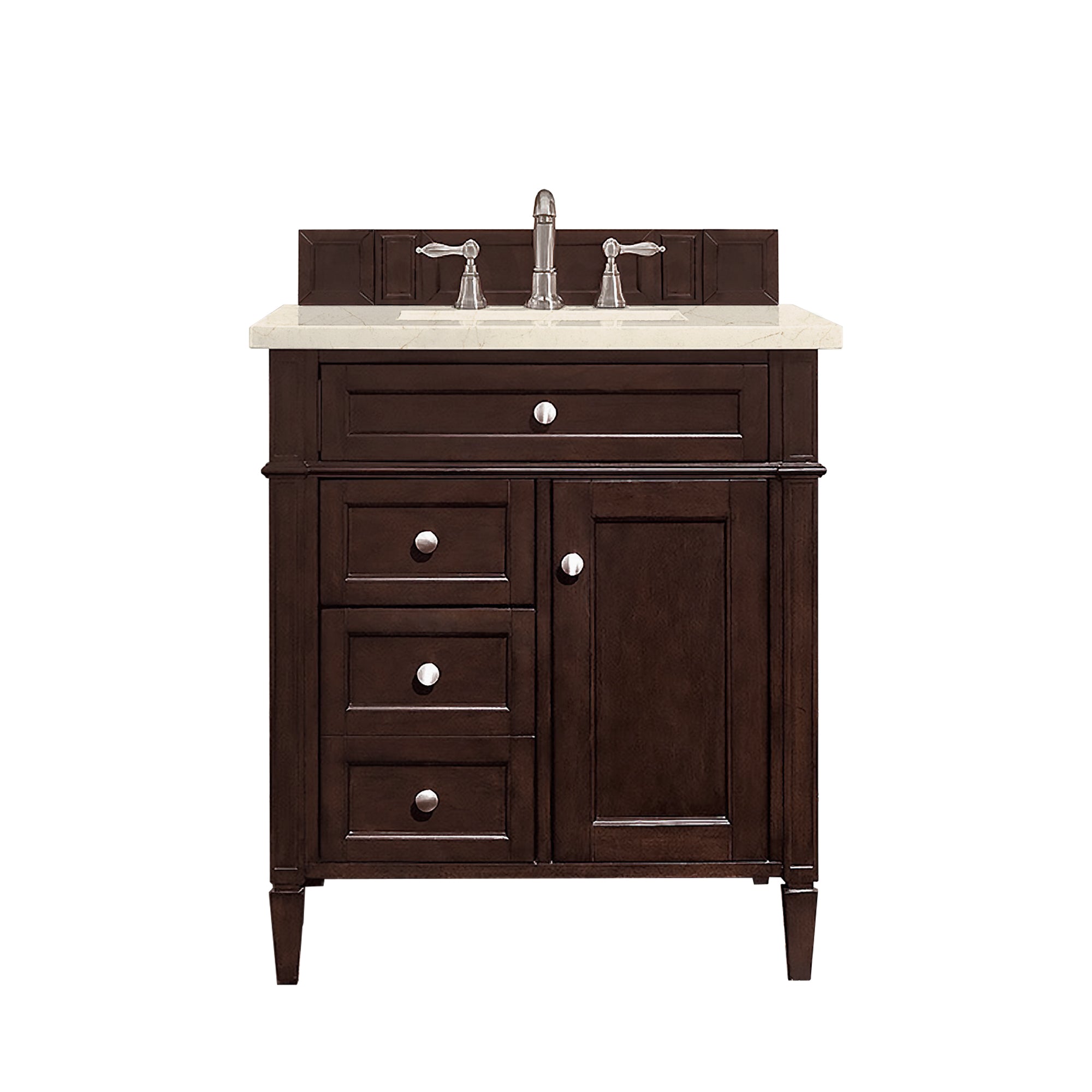 James Martin Brittany 30" Single Vanity in Burnished Mahogany with 3cm Countertop