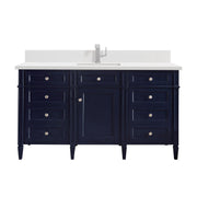 James Martin Brittany 60" Single Vanity in Victory Bleu with 3cm Countertop