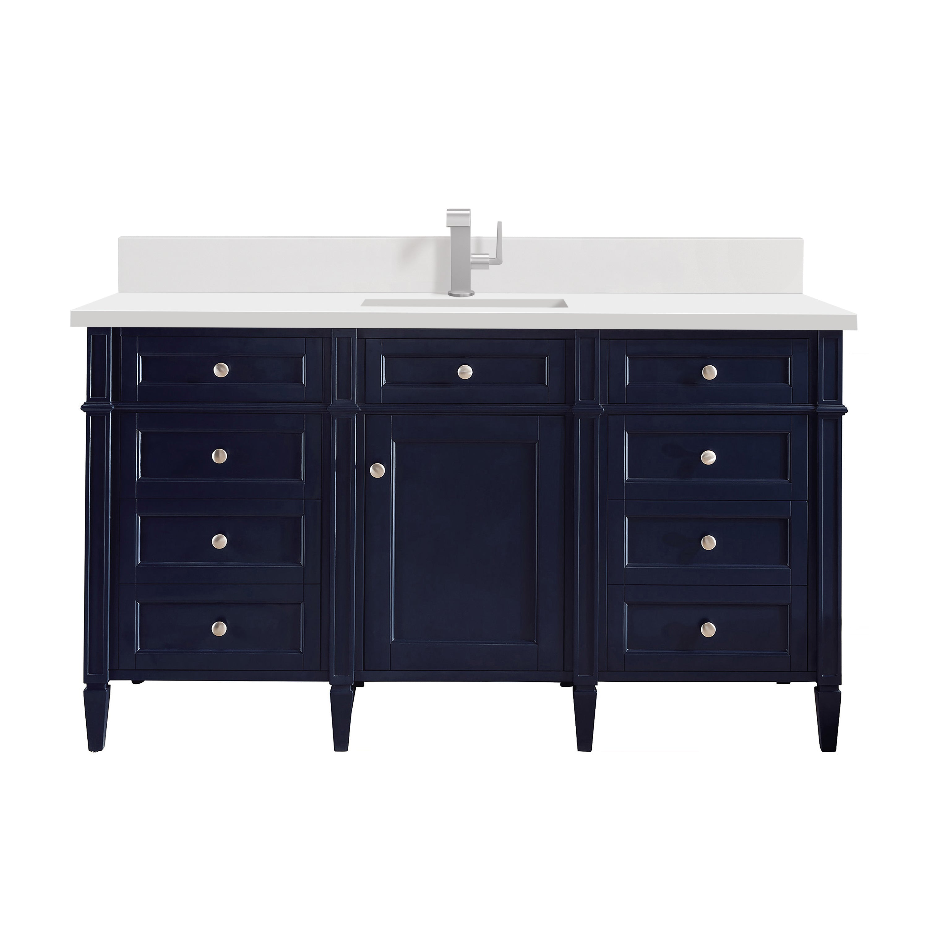 James Martin Brittany 60" Single Vanity in Victory Bleu with 3cm Countertop