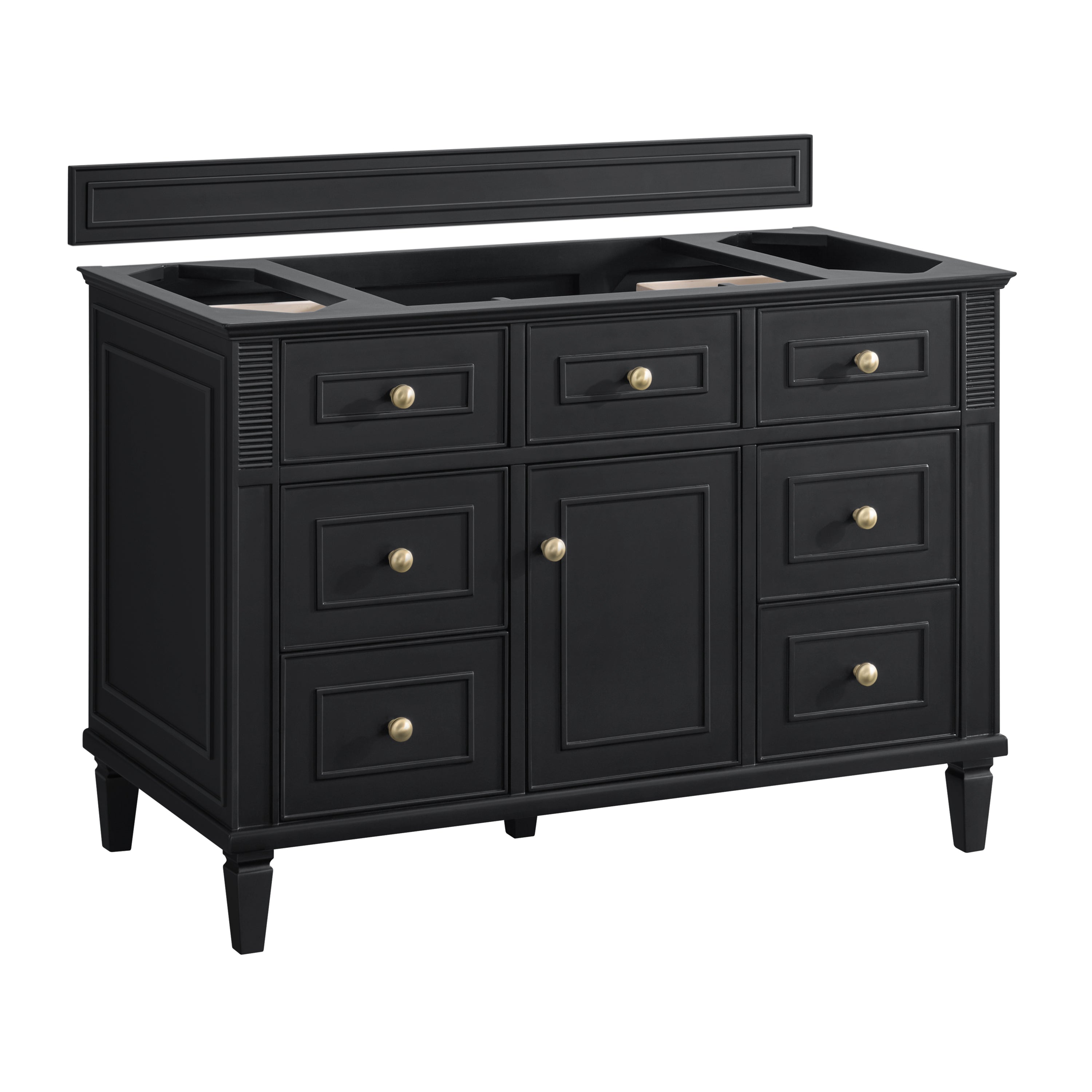 James Martin Lorelai 48" Single Vanity in Black Onyx with 3cm Countertop and FreePower Wireless Charger