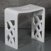 ALFI brand  ABST88 Designer White Matte Solid Surface Resin Bathroom / Shower Stool
