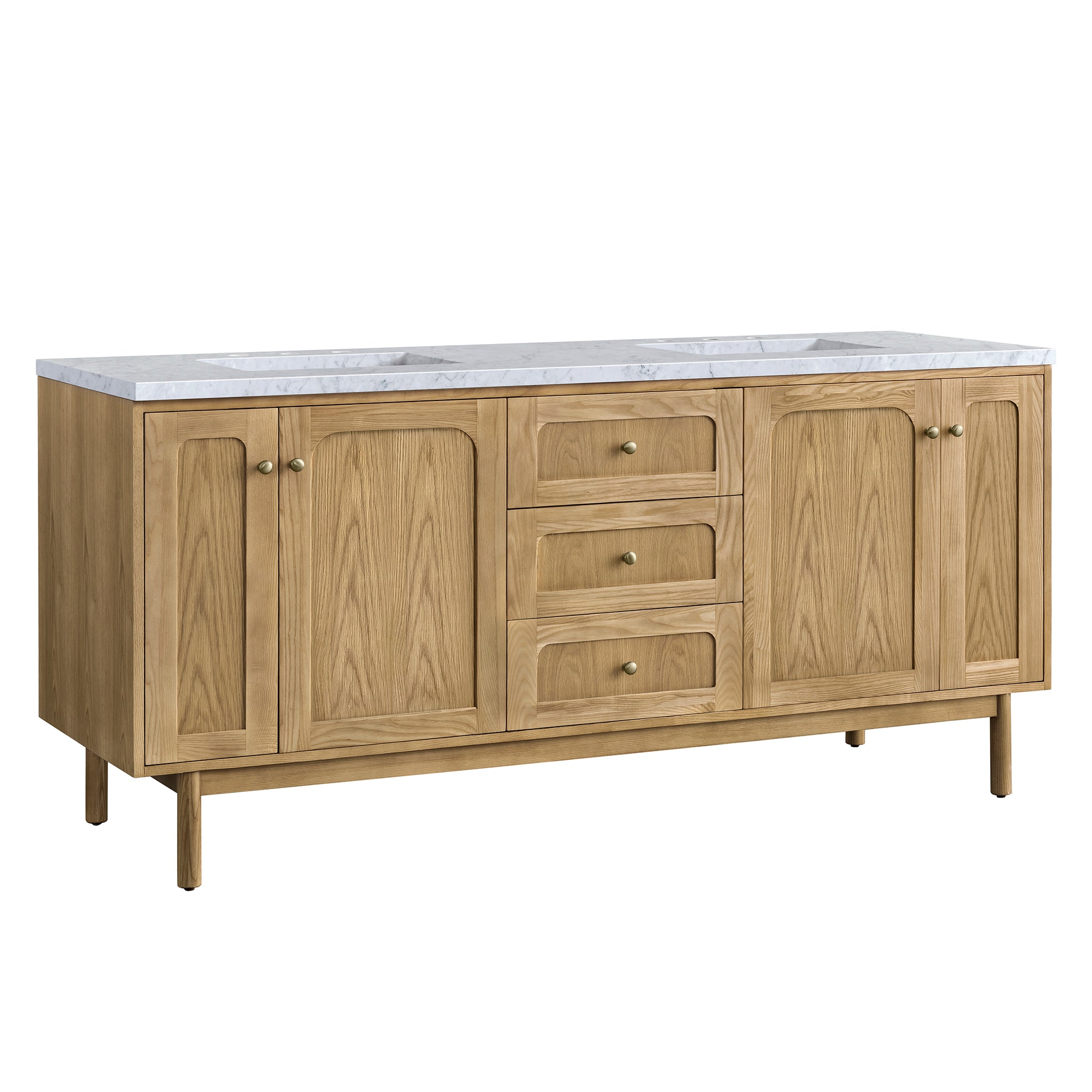 James Martin Laurent 72" Double Vanity in Light Natural Oak with 3cm Countertop