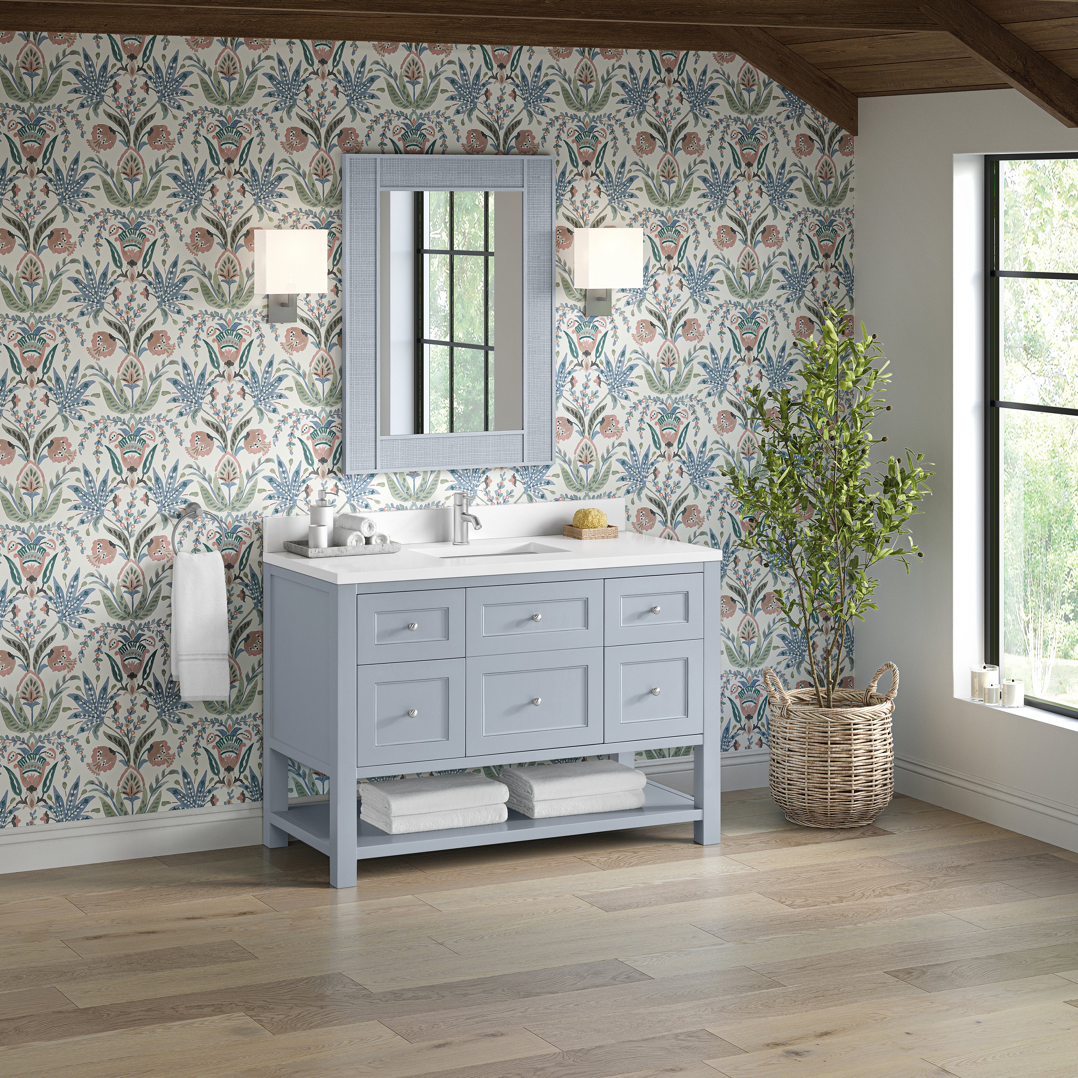 James Martin Breckenridge 48" Single Vanity in Serenity Blue with 3cm Countertop