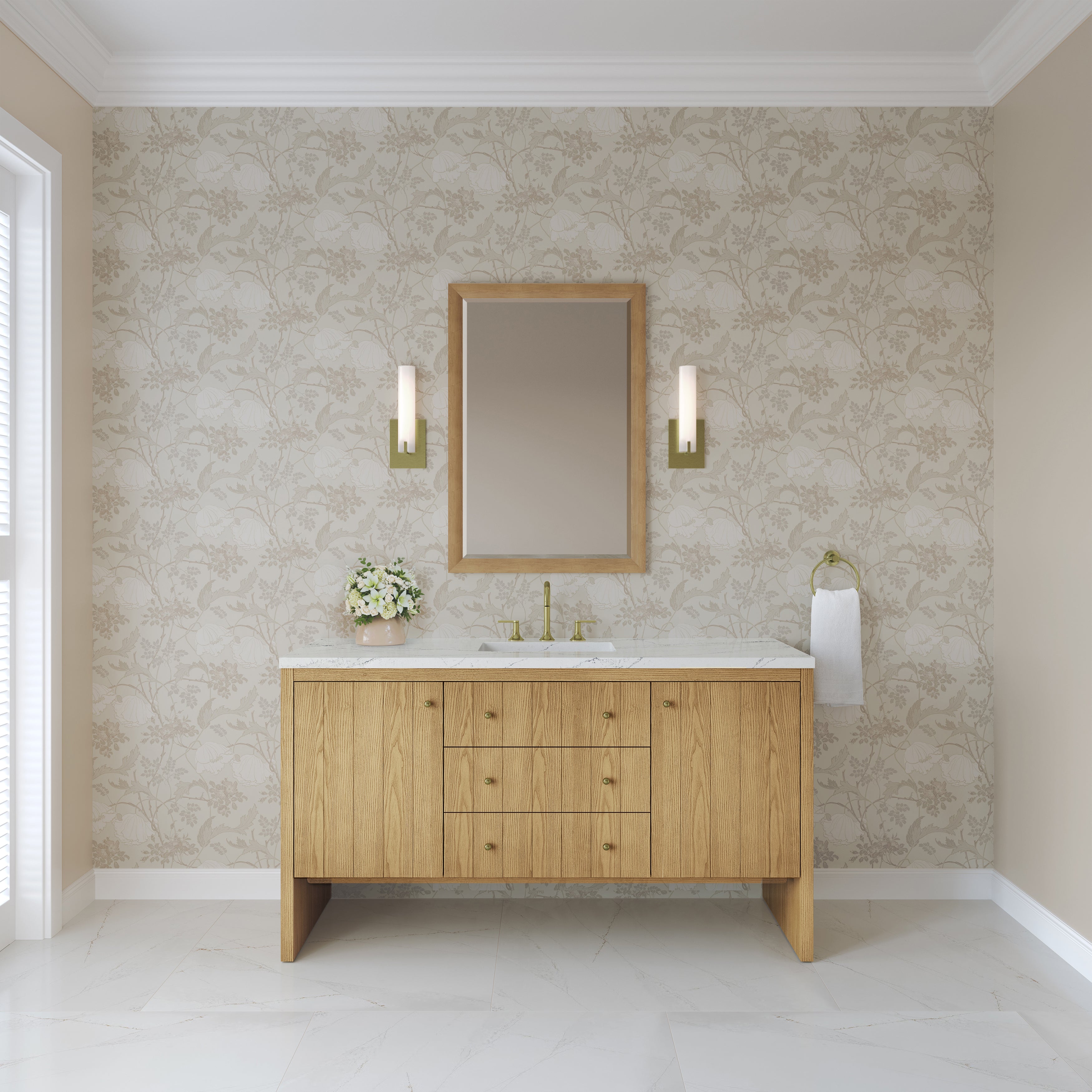 James Martin Hudson 60" Single Vanity in Light Natural Oak with 3cm Countertop